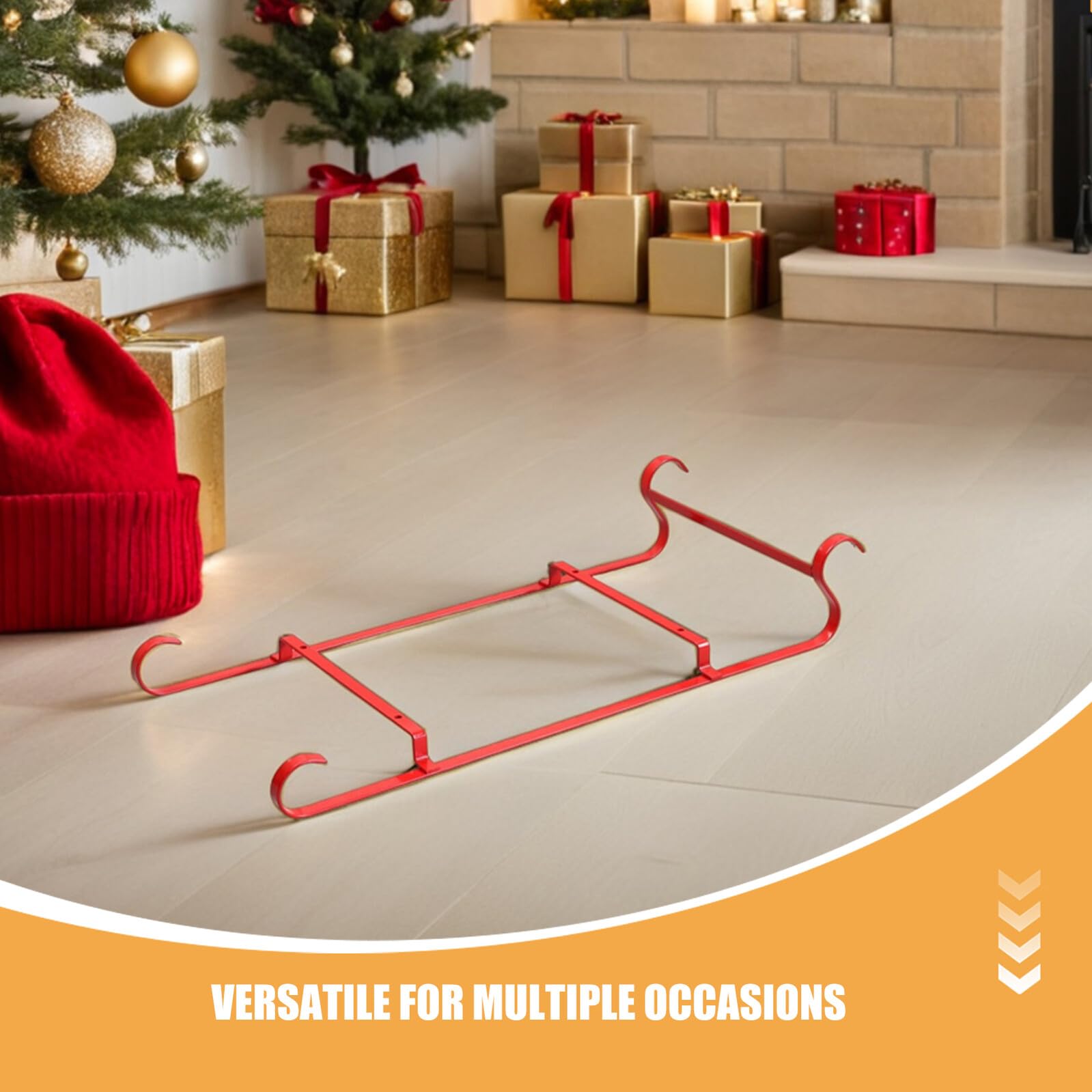 NUOBESTY Dekorativer Schlitten aus Eisen Snackplattenständer für Weihnachtsschlitten Kleiner Weihnachtsmannschlittenhalter Schlitten-bonboniere-schale-ständer Weihnachtsschlitten-ornament