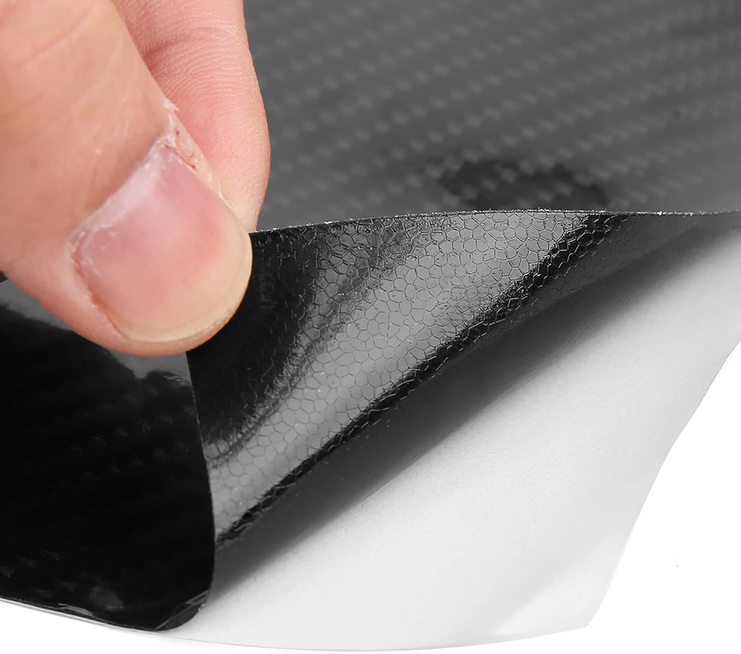 uxcell 6D Carbon Fiber Bubble Free Stretchable Car Vinyl Film Sticker 152 x 60cm Black