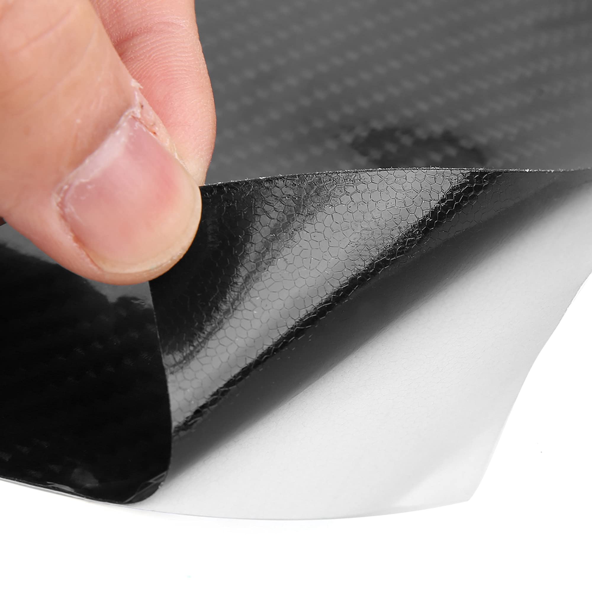 uxcell Film vinyle autocollant extensible en fibre de carbone 6D sans bulles pour voiture, 152 x 60 cm, noir