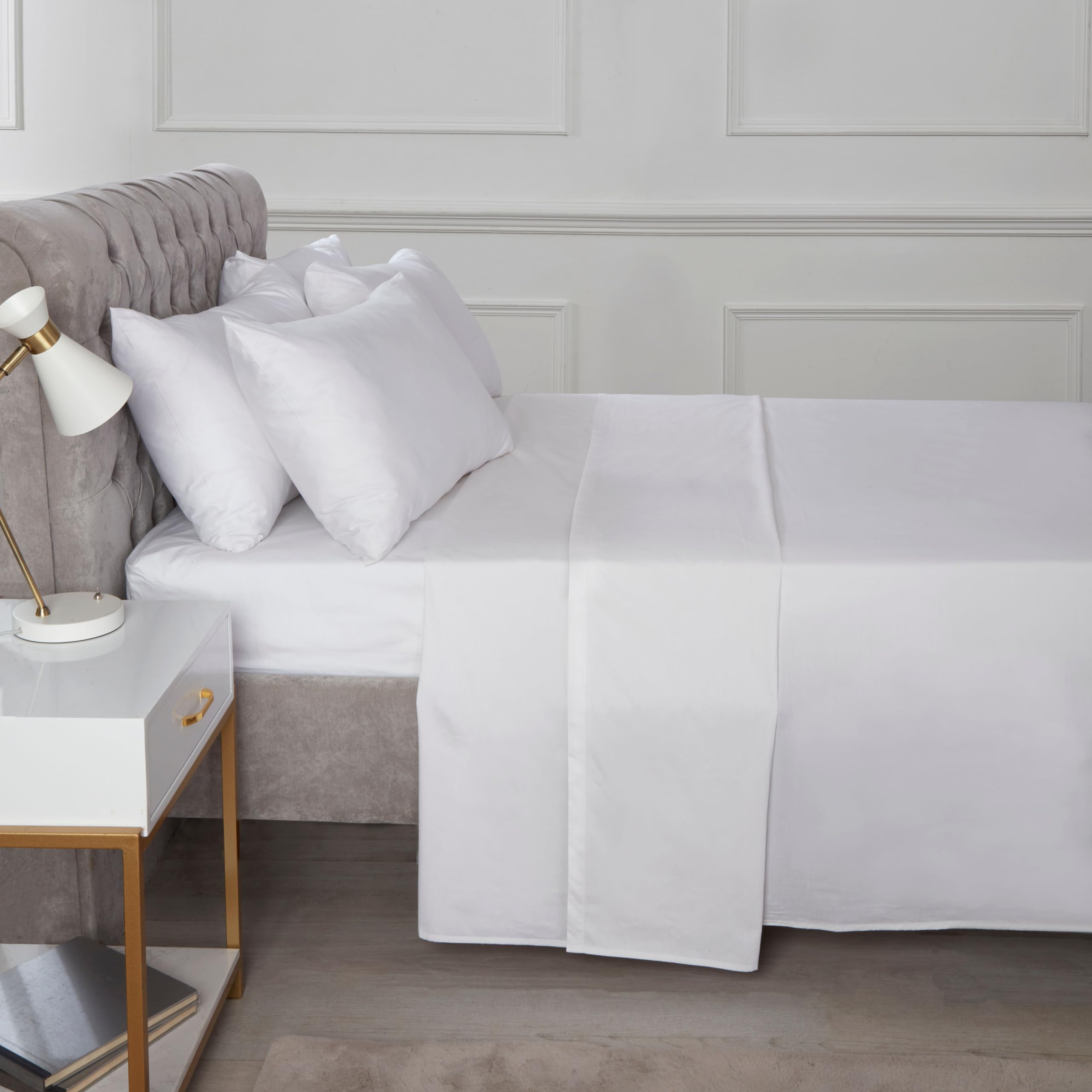 Homespace Direct Ltd Flat Sheet 180Tc Percale White Double Sheet Suitable For Deep Mattresses from B&Q