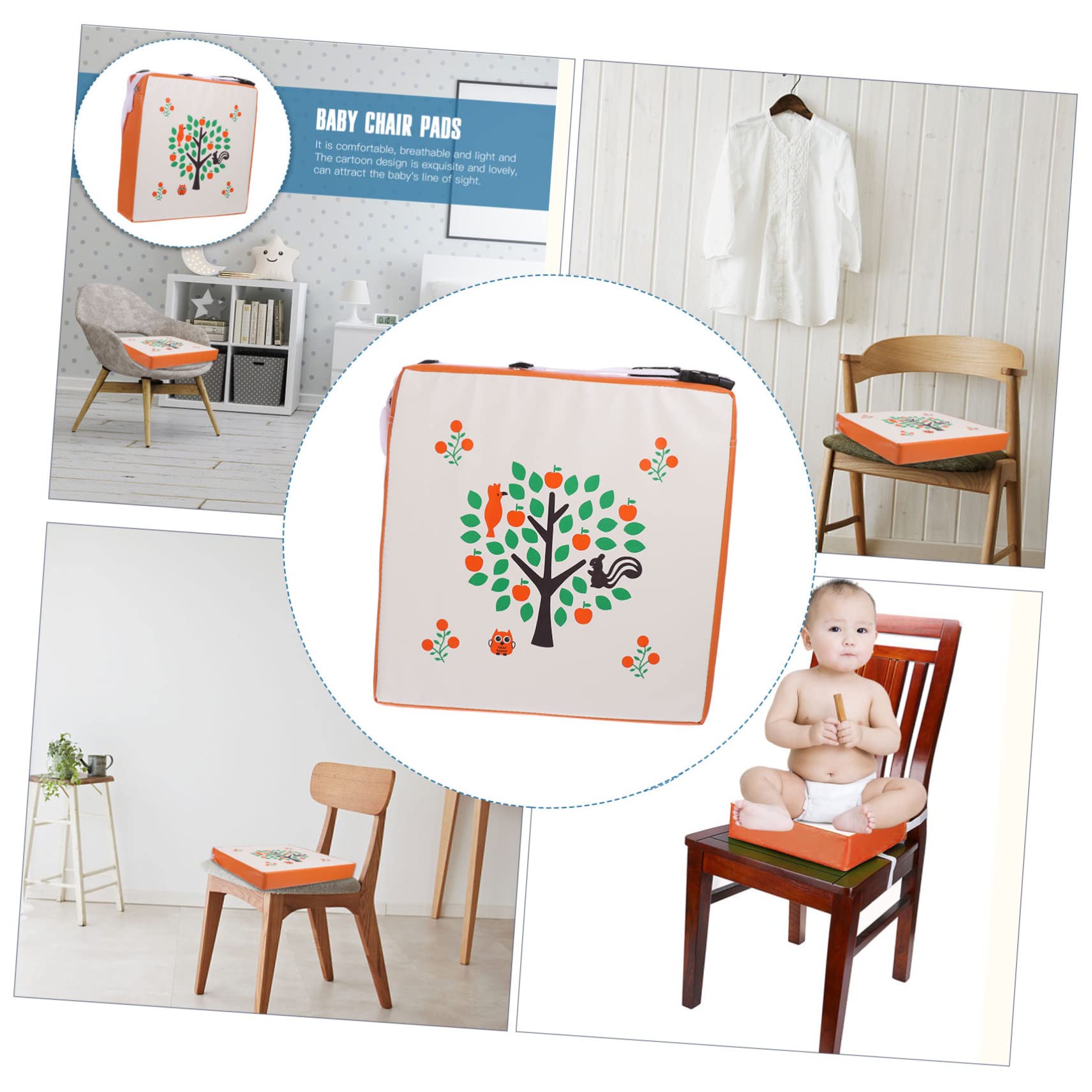 1 Pc Almohadilla De Refuerzo Cojín Elevador De Coche Cojín Elevador Para Niños Cojín Elevador De Comedor Cojines Para Silla De Bebe Silla Creciente Cojín Bebé Patrón De Árbol Mesa
