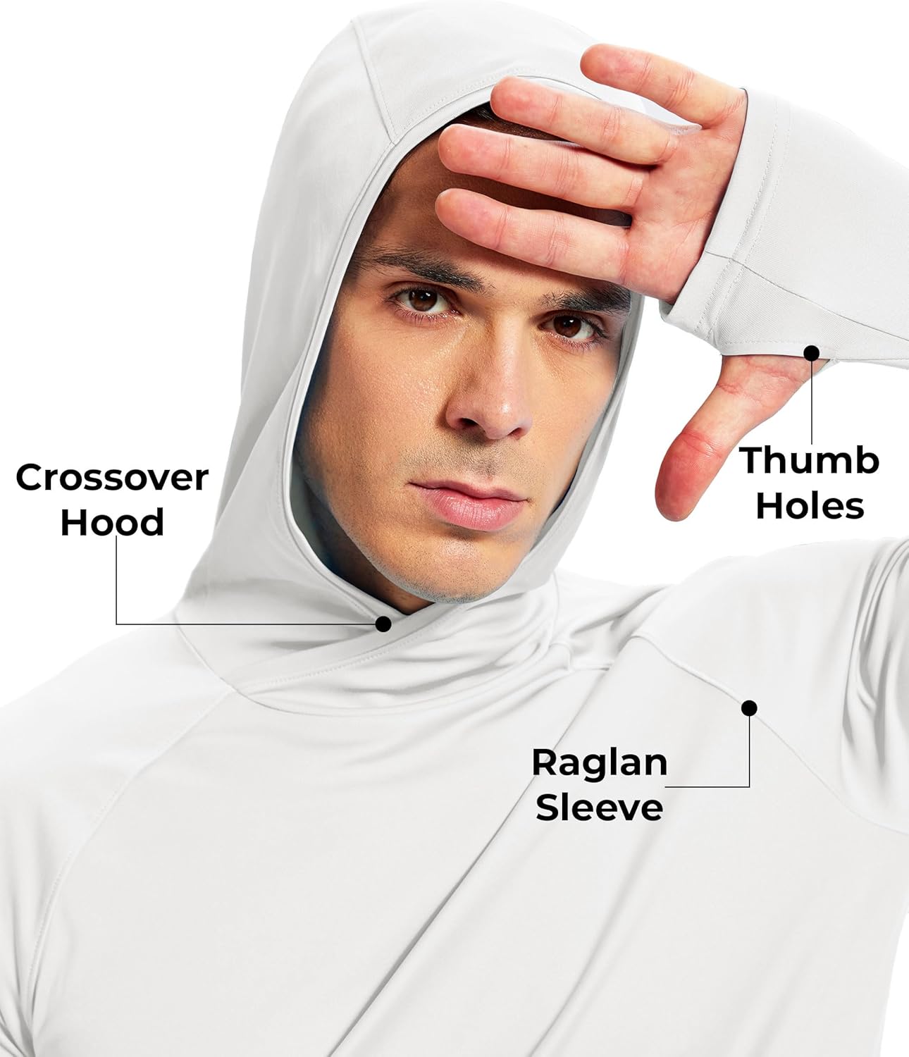Boladeci Men's UPF 50+ Sun Protection Hoodie Shirts Lightweight Long Sleeve Rash Guard Fishing Swim Shirts