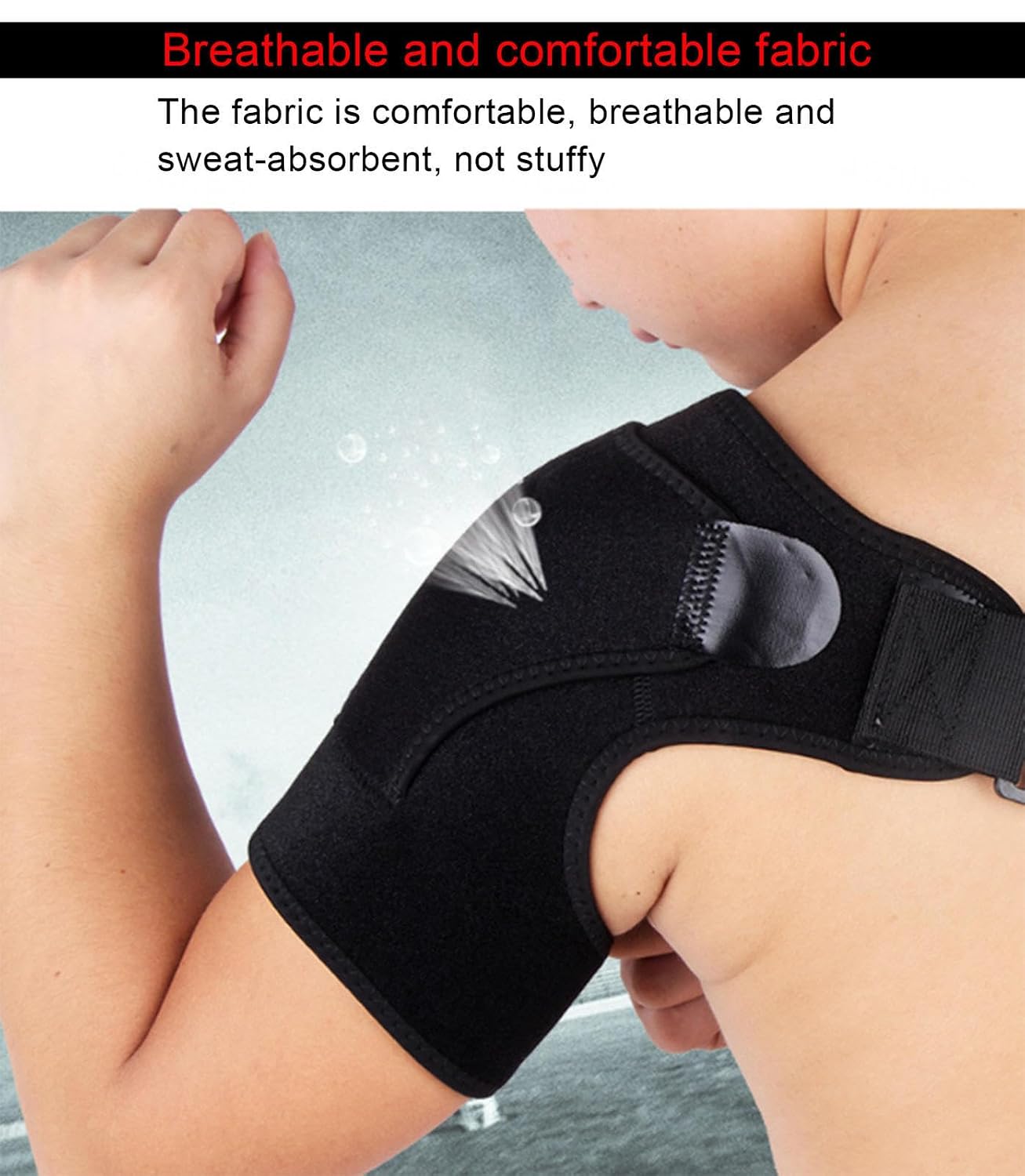 VIDECOR Shoulder Support Brace Neoprene Straps Gym Sports Shoulder Brace - Injury Recovery, Muscle Relief, Joint Protection - Unisex One Size, Fits Both Left or Right Shoulder