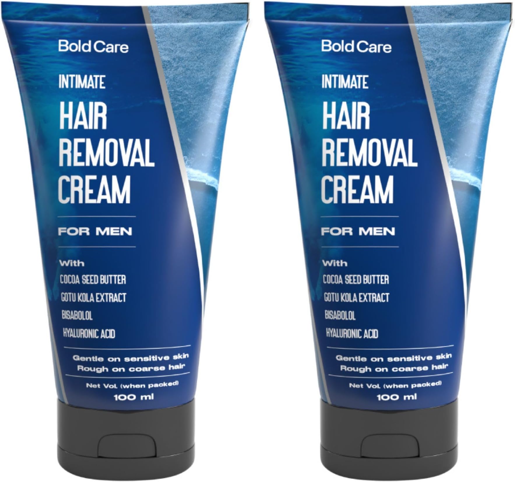 Intimate Hair Removal Cream for Men – Fast & Painless, Soothing for Unwanted Coarse Pubic Hair, Suitable For All Skin Types - Pack of 2