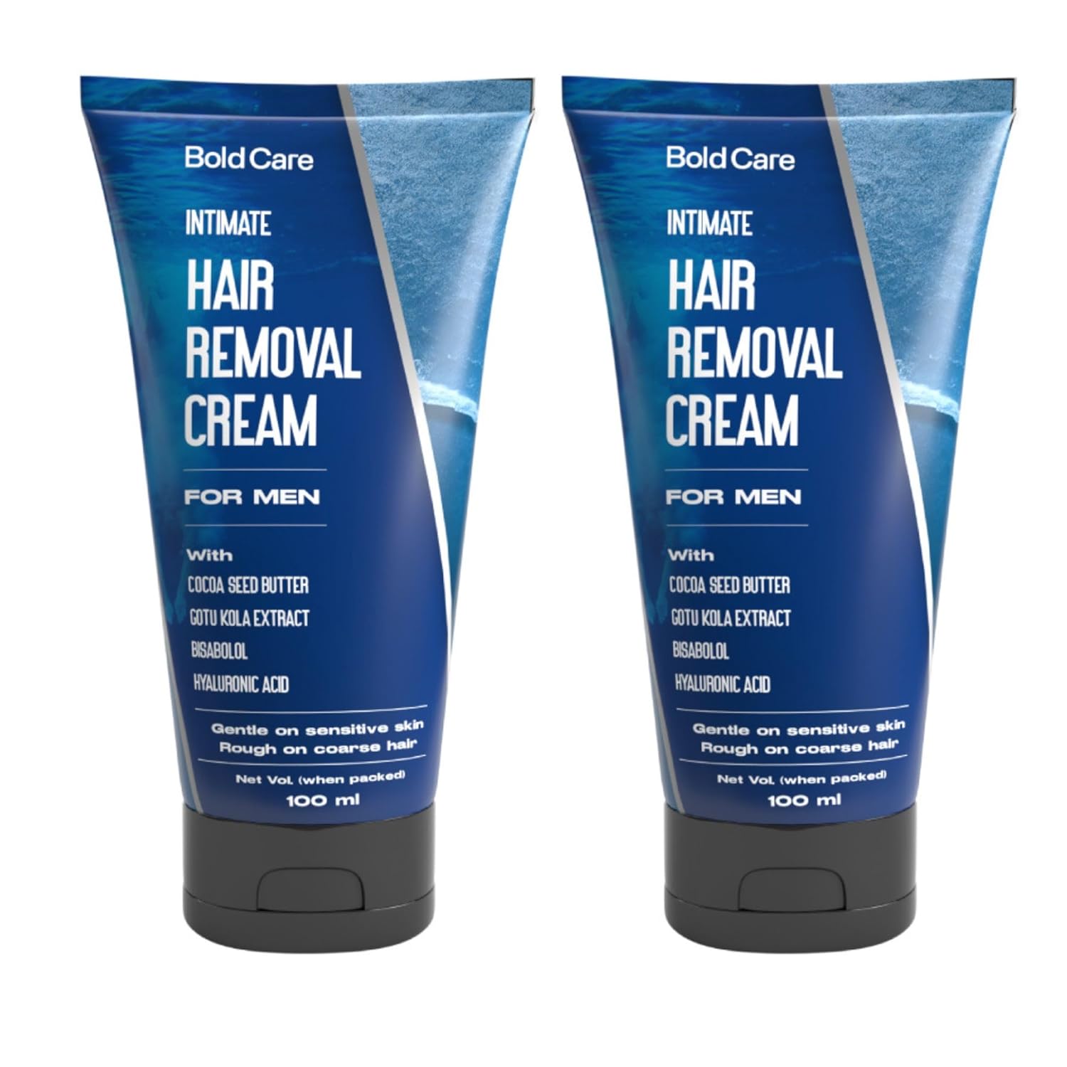 Bold Care Intimate Hair Removal Cream for Men – Fast & Painless, Soothing for Unwanted Coarse Pubic Hair, Suitable For All Skin Types – Pack of 2