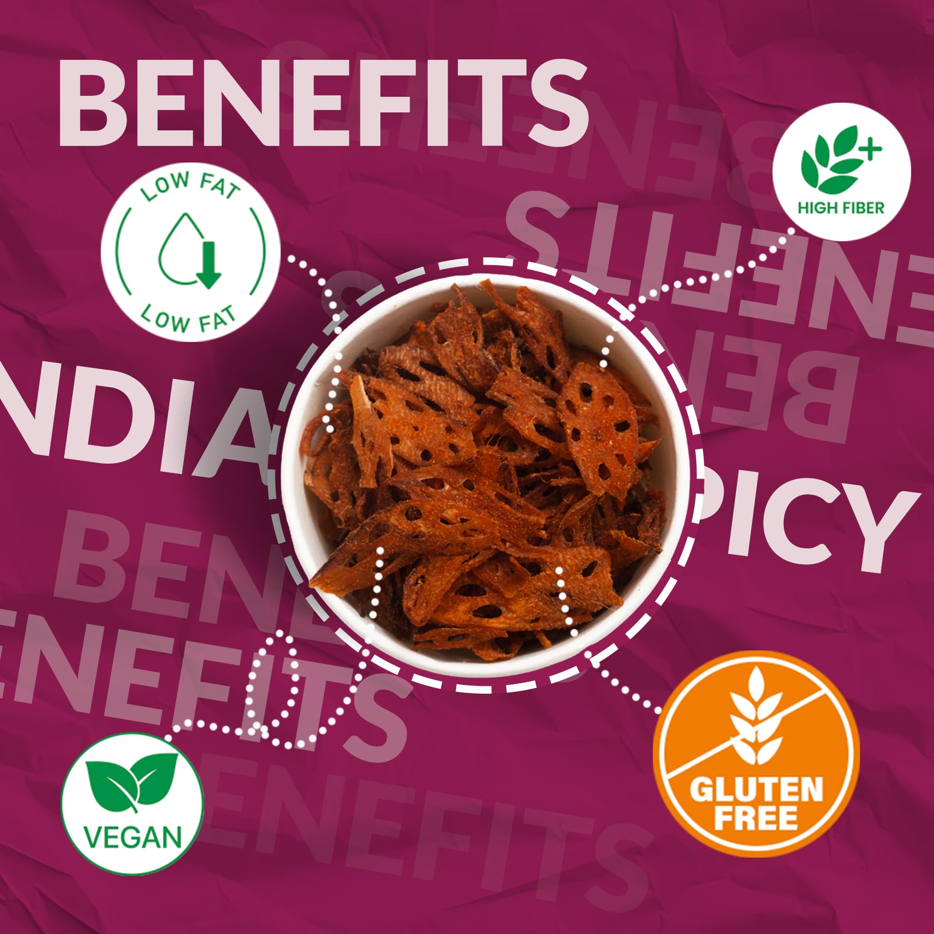 Avarya Lotus Root Chips 100 Gms | Crispy Lotus Stem Chips - Indian Spicy Flavour | Low in Oil | Health Savoury Snack | Vegan Snack | Pack of 1 1