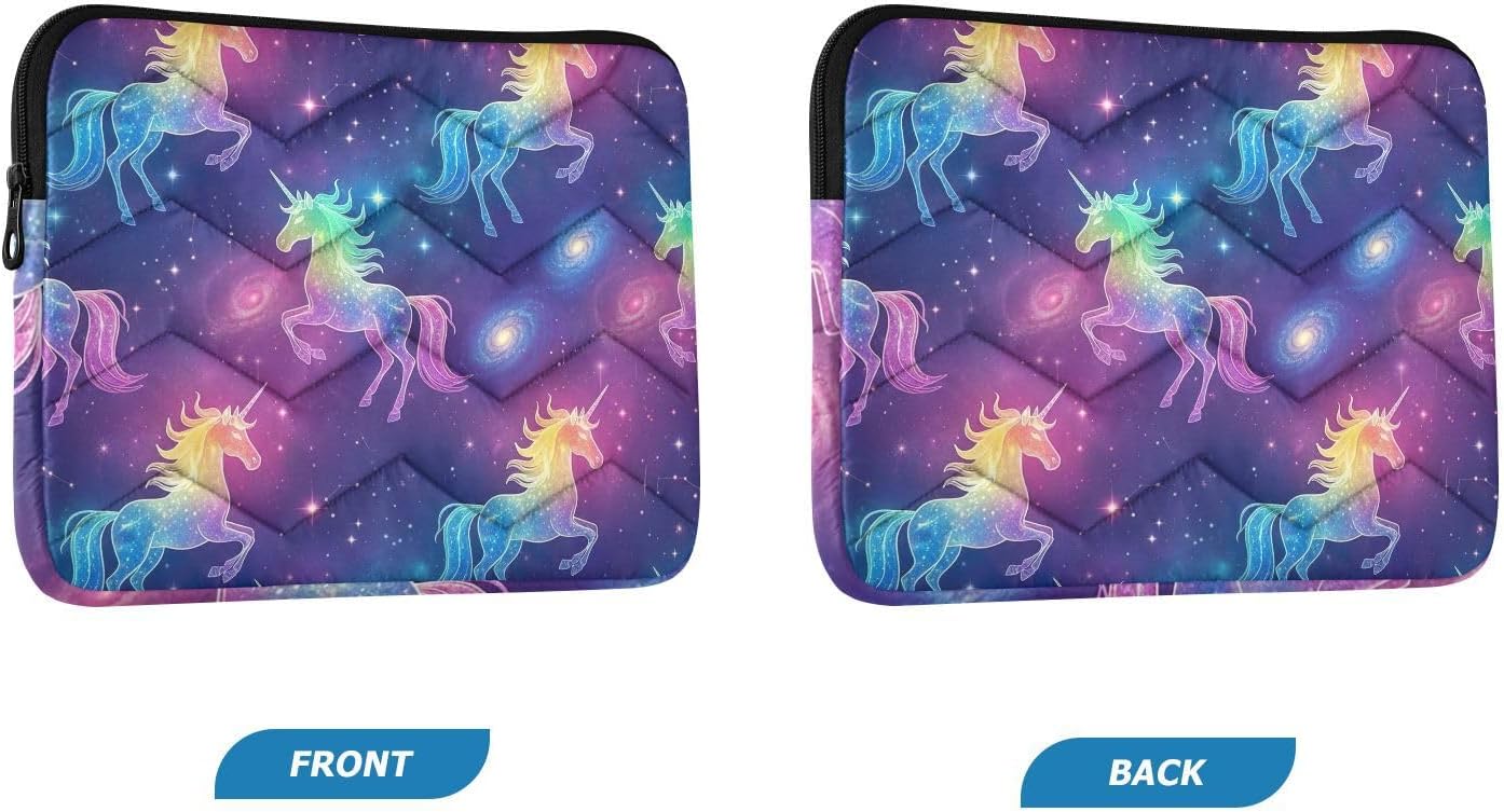 Galaxy Unicorn Neon Computer Sleeve Laptop Traveling Case Tablet Bag for Women image 2