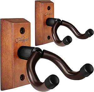 SNIGJAT Guitar Wall Mount 2 Pack, Wood Guitar Hanger Wall Hook with Screws, Guitar Stand Wall Mount Holder for Acoustic Guitar, Banjo, Bass,Guitar Accessories Gifts for Guitar Players
