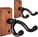 SNIGJAT Guitar Wall Mount 2 Pack, Hardwood Guitar Hanger Wall Hook Holder Stand with Screws, Guitar Wall Mount Hanger for Acoustic Guitar, Electric Guitar, Banjo, Bass, Mandolin