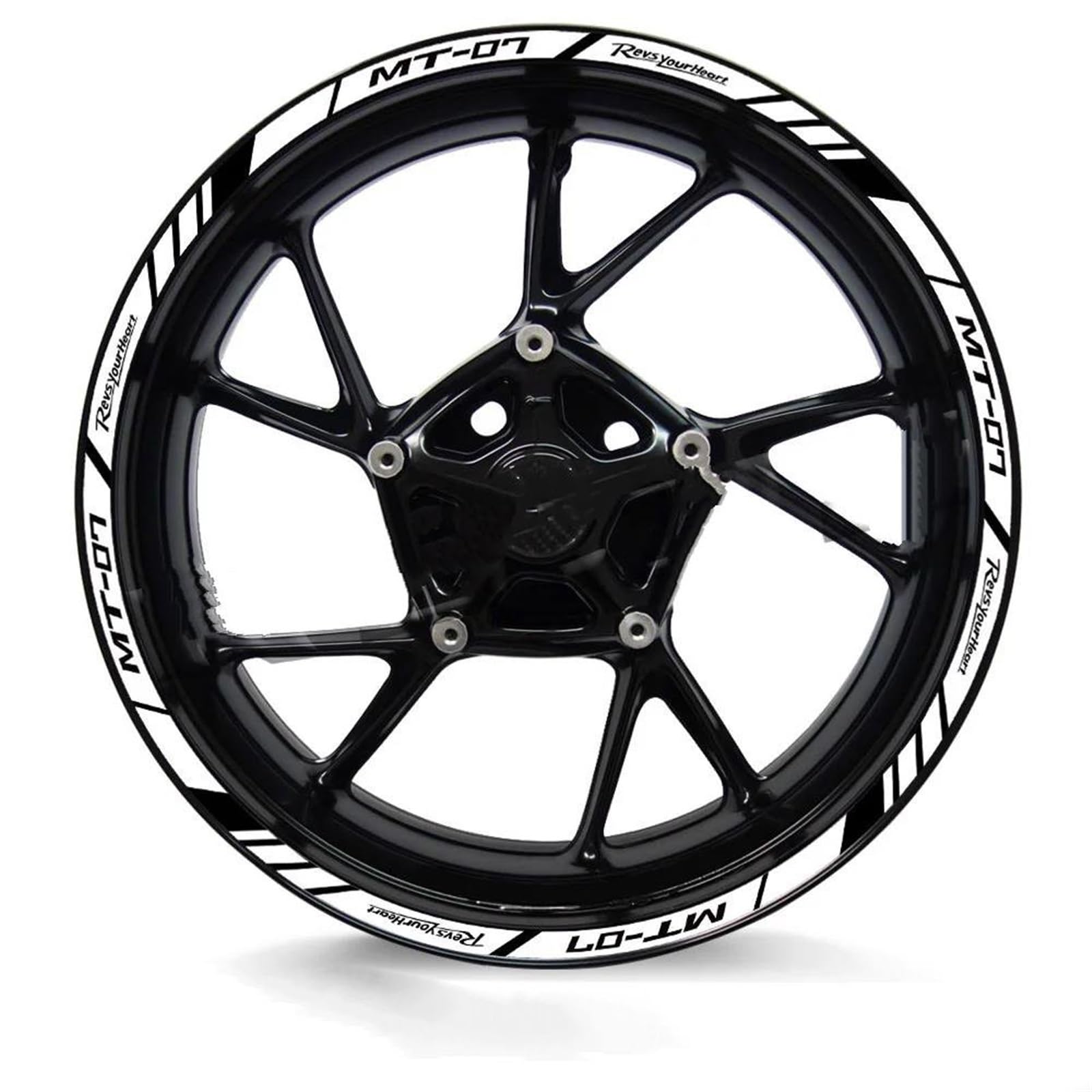 Motorcycle Wheel Stickers Sports Edge Stripe Reflective Film for Yamaha MT-07 MT 07 Mt07 Decorative(Color2)