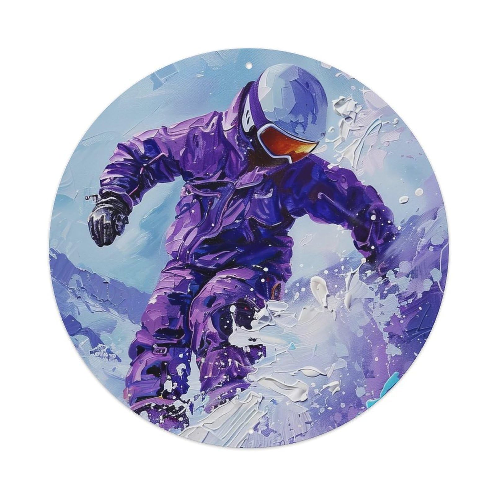 Extreme Sports Snow Speeding Skier Metal Tin Sign