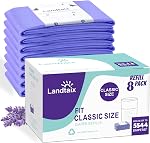 Refills Compatible with Dekor Classic Diaper Pail Refills | 4 Pack for 2772 Diapers(Extra 40% Lengths) Diaper Pail Bags with Extra 30% Thickness Powerful Odor Eliminate Lavender Scent for Baby/Adult