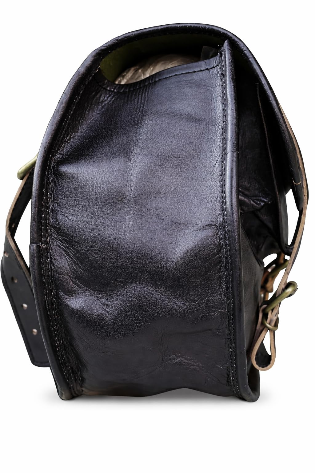 Bolsa Powersport de Cuero Azul Americano, para Motocicleta y Bicicleta, con Montaje en Manillar y Bolsa Negra con Billetera de Cuero para Hombres