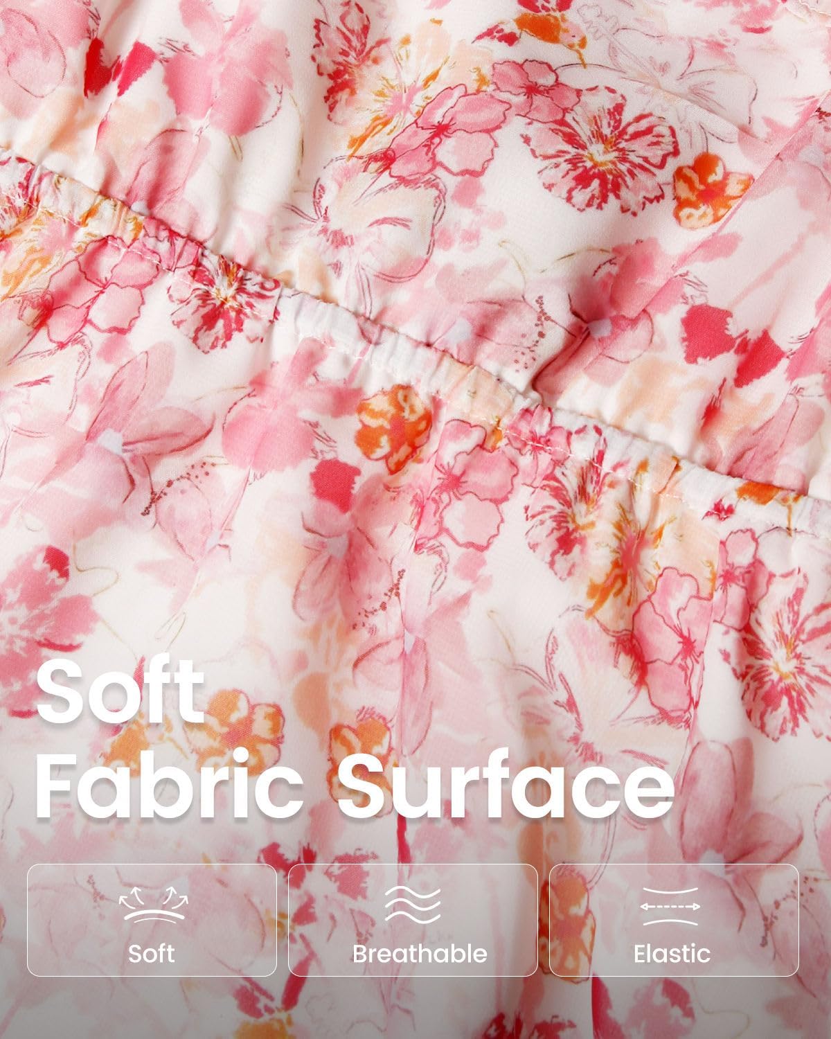 WELAKEN Girls Sleeveless Elastic Straps Summer Dress - Ruffle Hem Flowy Sundress - Image 6