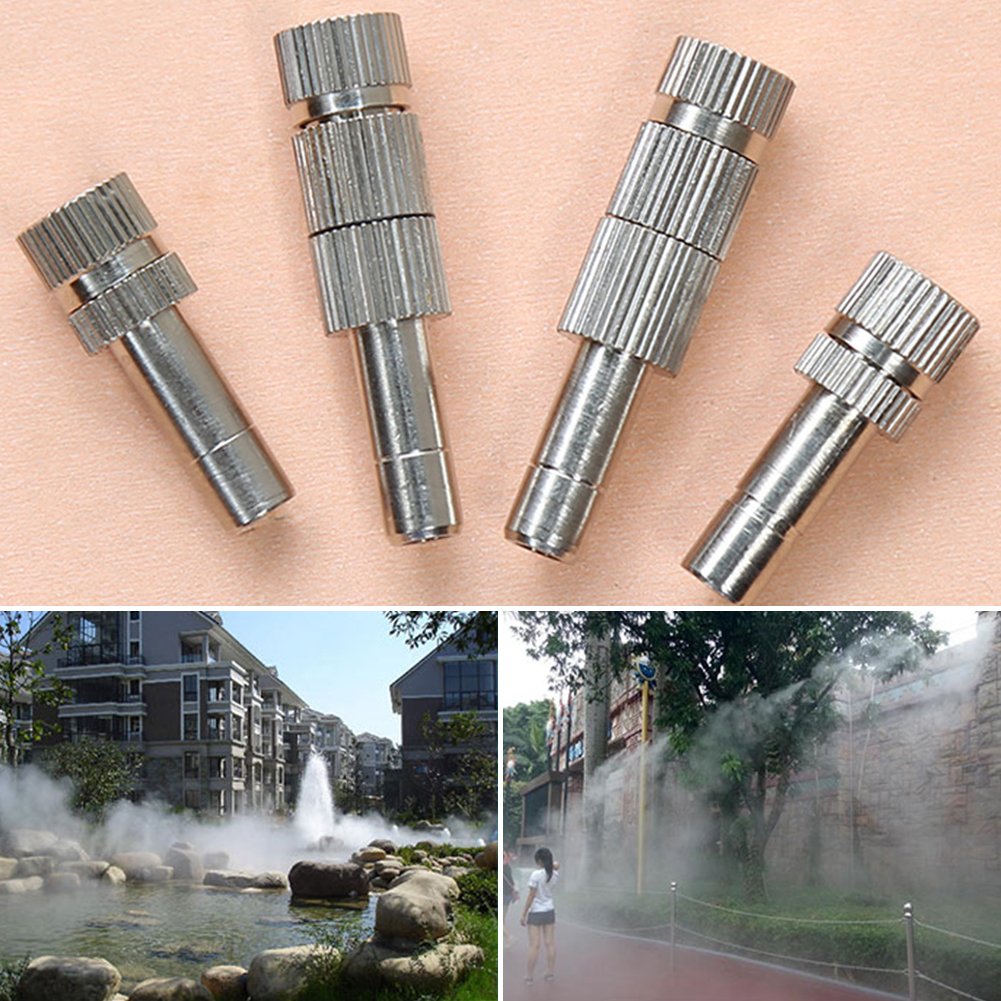 Yius Lot de 10 buses de brume d'eau, tête d'arrosage réglable en laiton, micro brumisation, serre, semis, accessoires pour arrosage de jardin