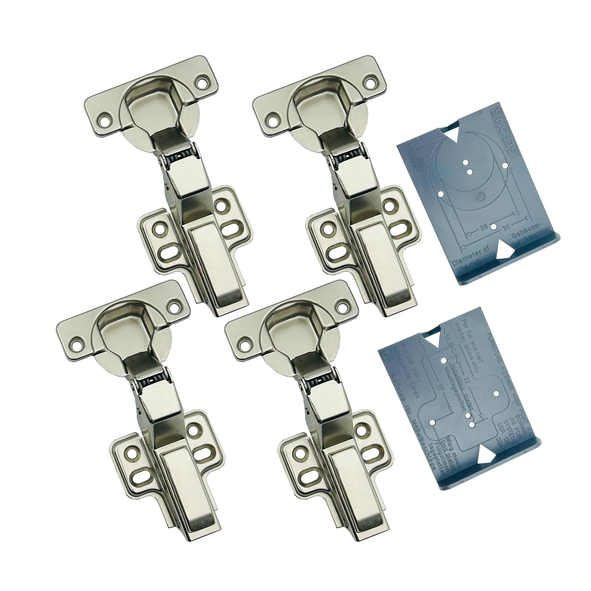 GEFONG 105 Degree Embed Kitchen Cabinet Soft Close Hydraulic Hinges 35mm with Damper Buffering Mute Hinge for Wardrobe Cupboard Door Pack of 4 Pcs