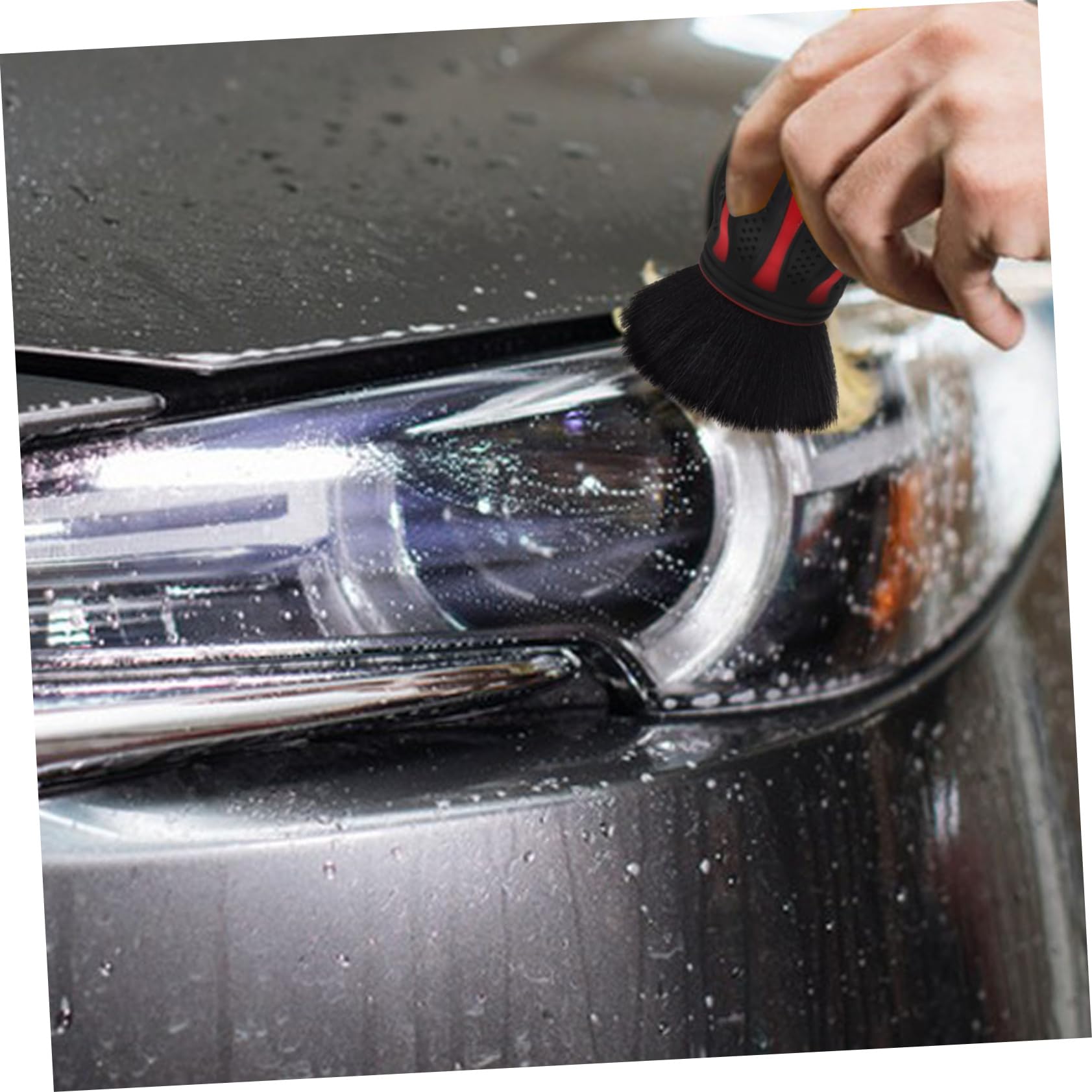 Gatuida 5pezzi Spazzola per Pulizia Interni Auto con Testa e Design Versatile Spazzola per Ventilazione con Supporto Antiscivolo Pulizia Delicata per Detailing Auto