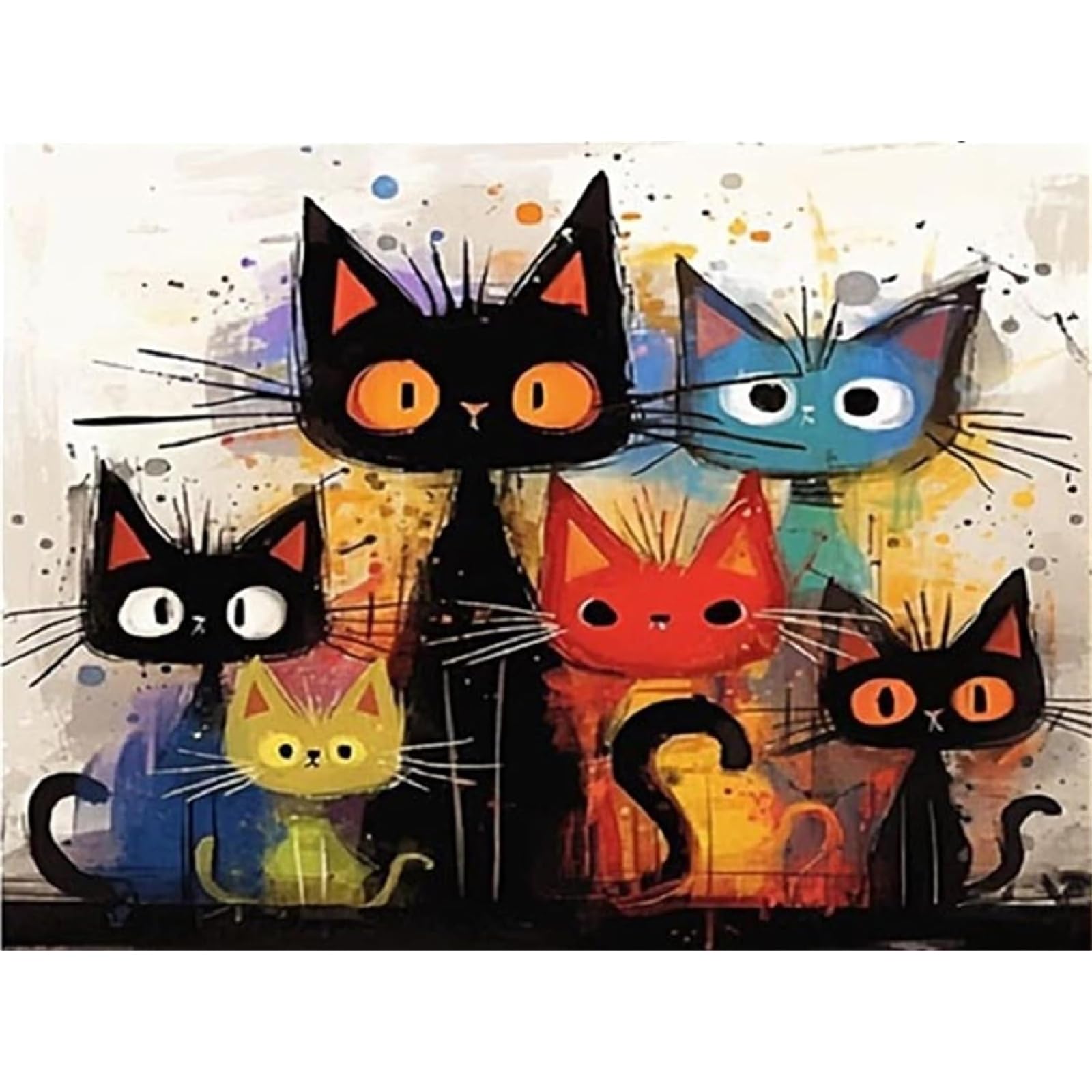 Jakener Cat Paint by Numbers Kit for Adults Beginner,Easy Adult Paint by Number Kits on Canvas DIY Painting for Beginners Art by Numbers for Home Wall Decor 16x20