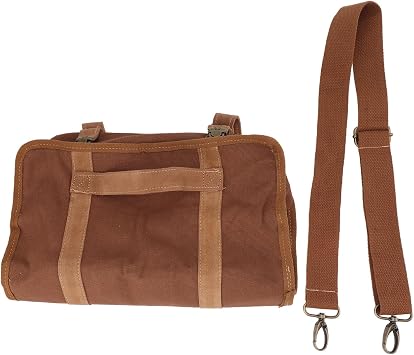 Bartender Bag Multifunctional Portable Large Capacity Canvas Travel Bartender Kit Bag with Strap for Outdoor Professional Bartenders Bar Tools Storage Organizer Durable Canvas Brown