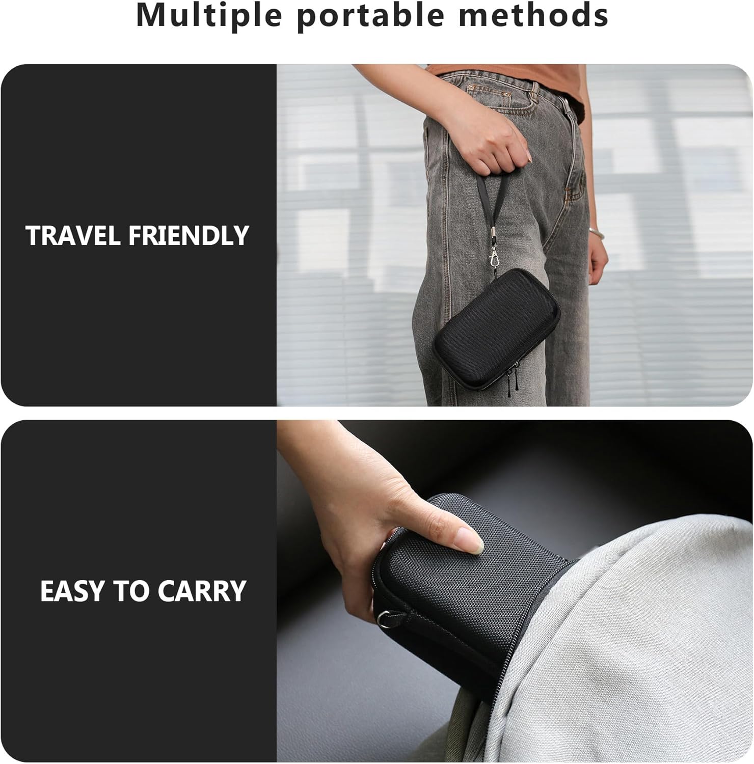 Camera Case for Panasonic LUMIX ZS99 Point and Shoot Camera/LX10 ZS200D ZS200 ZS80D ZS80 ZS100 ZS70 ZS60 Camera, Protective Case Bag with Mesh Pocket for Battery Pack, Charging Cable, Black - Image 6