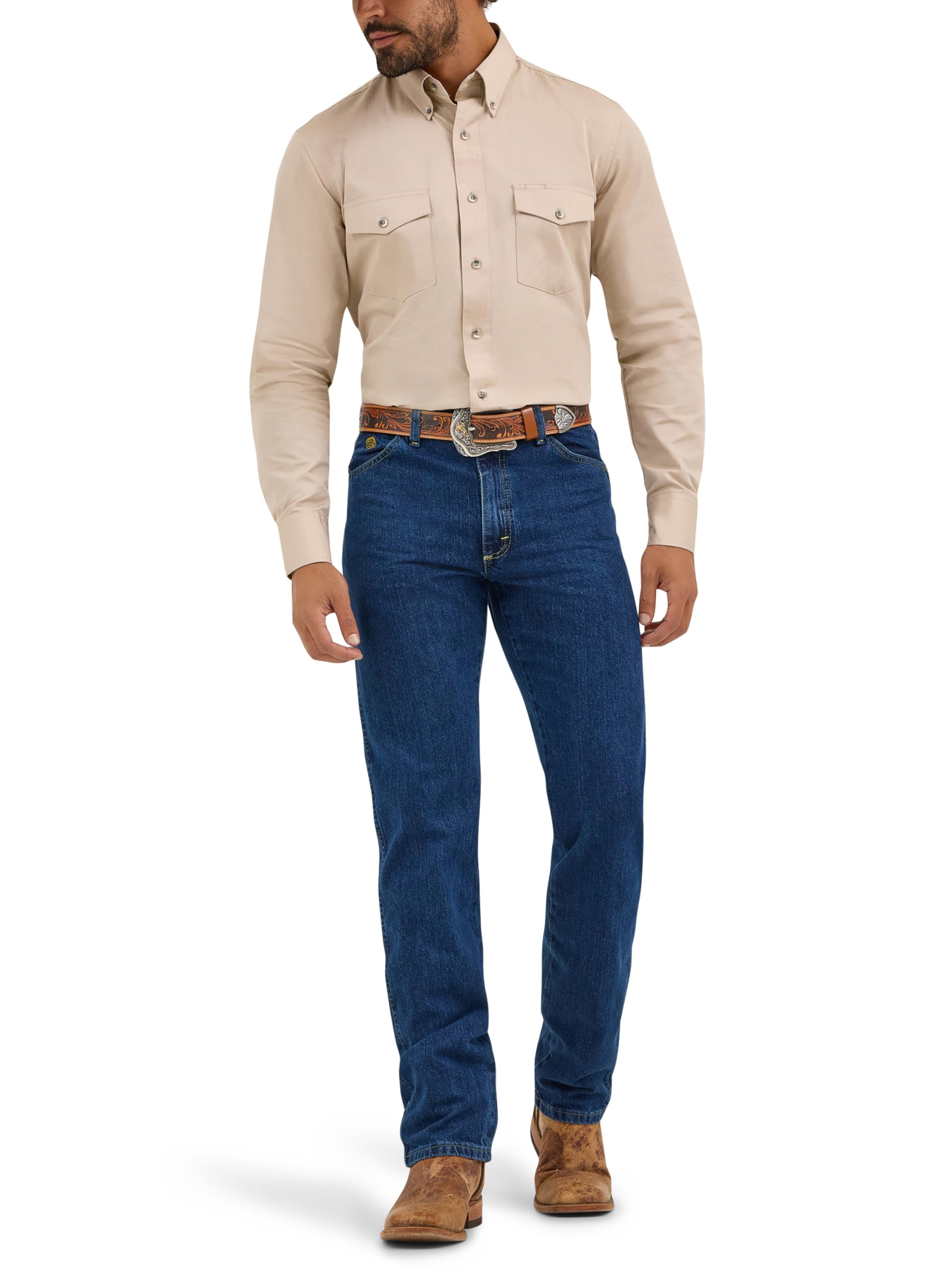 Wrangler George Strait Collection Chemise à manches longues pour homme Coupe cowboy Taille S