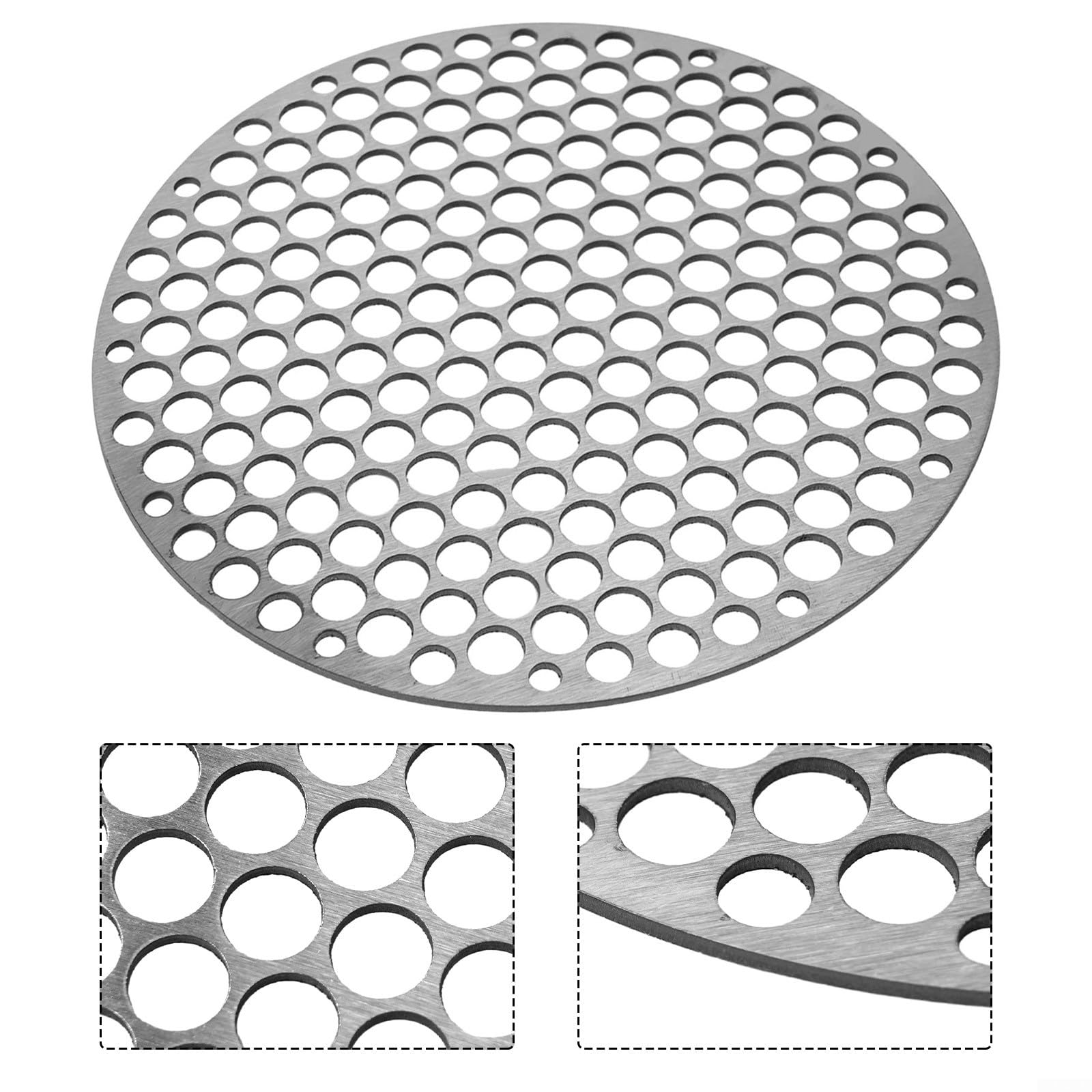 Grille De Barbecue Ronde En Inox 304 - Taille 20 Cm, Trous Pour écoulement, Multi-usages (four, Vapeur, Refroidissement)