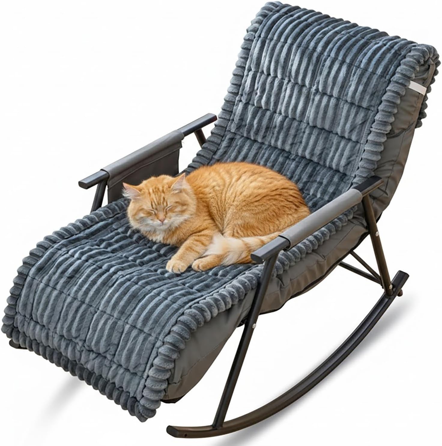 Rocking Chair Cover Non Slip, Soft Corduroy Recliner Slipcover & Glider Chair Pad, Washable Furniture Protector for Pets Dogs Cats, High Back Cushion for Living Room Bedroom(Brown,20x71in)