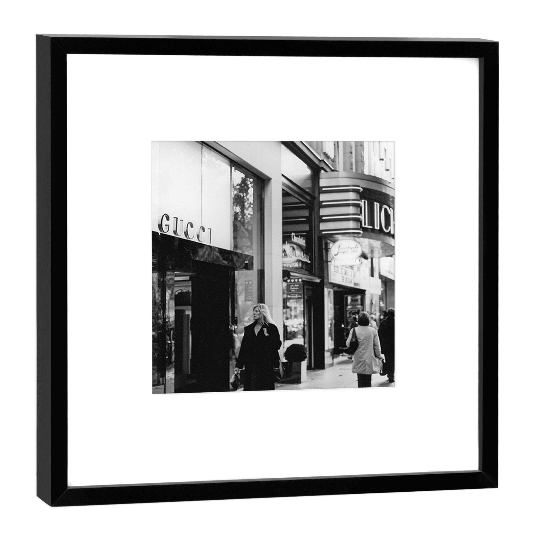 Photo Königsallee Düsseldorf cinéma cadre bois noir tableau luxe