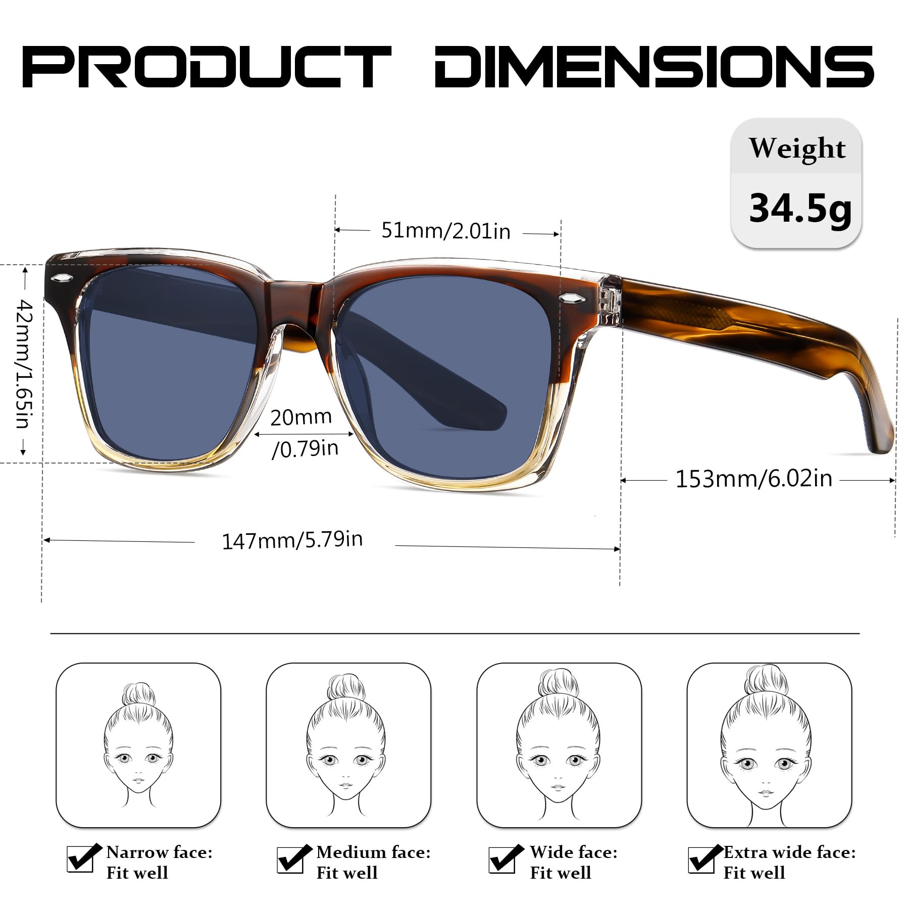 KANASTAL Gafas de Sol Polarizadas Acetato Premium Unisex, Lentes TAC de 9 Capas UV400, Categoría 3, con Estuche de Cuero