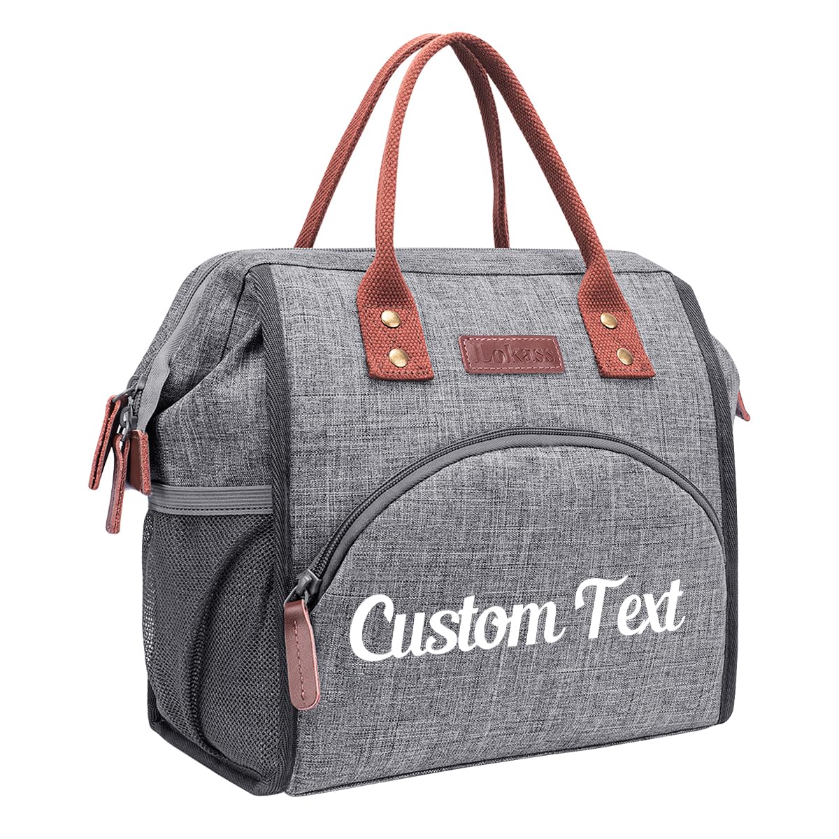 Ulico Personalized Lunch Bag for Women,Custom Lunch Box with Embroidery Name, Large Reusable Nylon Snacks Organizer for Men Work Picnic Hiking Beach