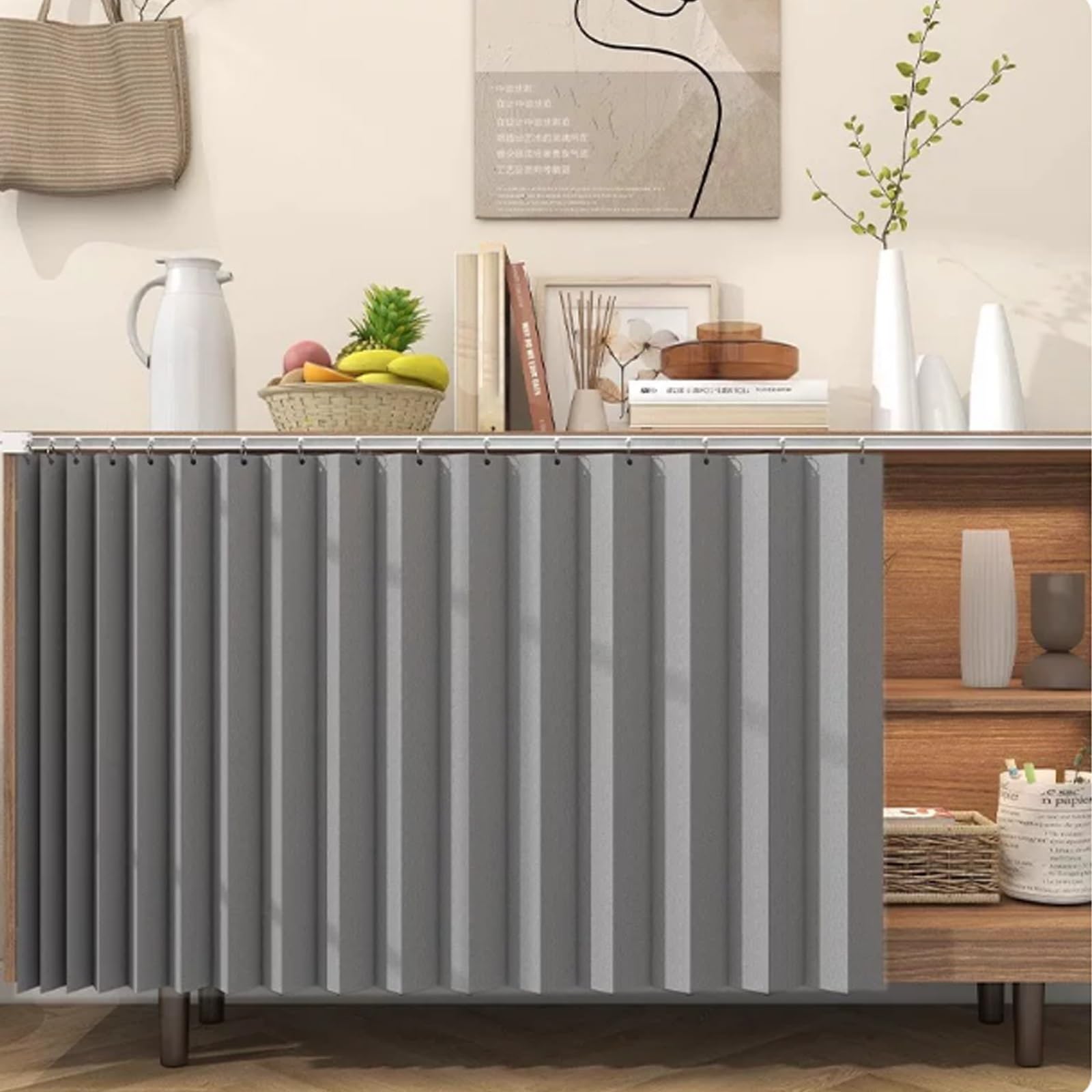 Rideau porte accordéon magnétique pour dressing et placard de chambre