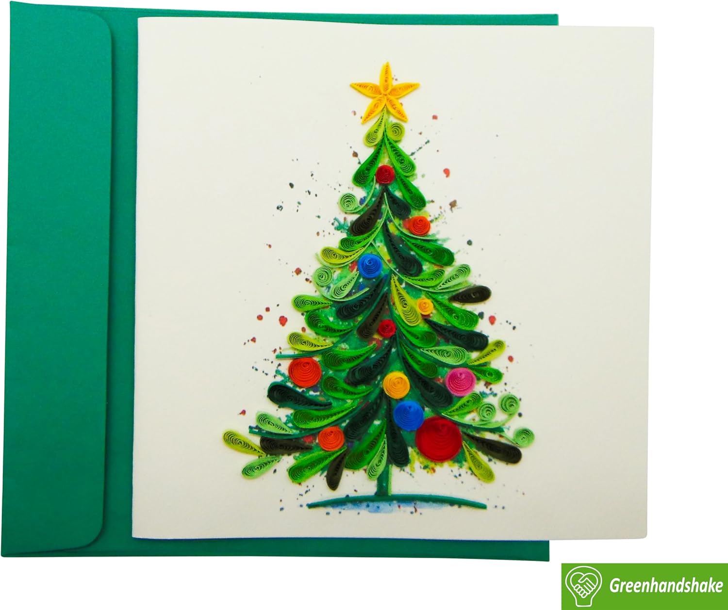 GREENHANDSHAKE Christmas Quilling Card 3D Collection - Unique Dedicated Handmade, Design Greeting Card for all occasion (Christmas Tree) - Image 3