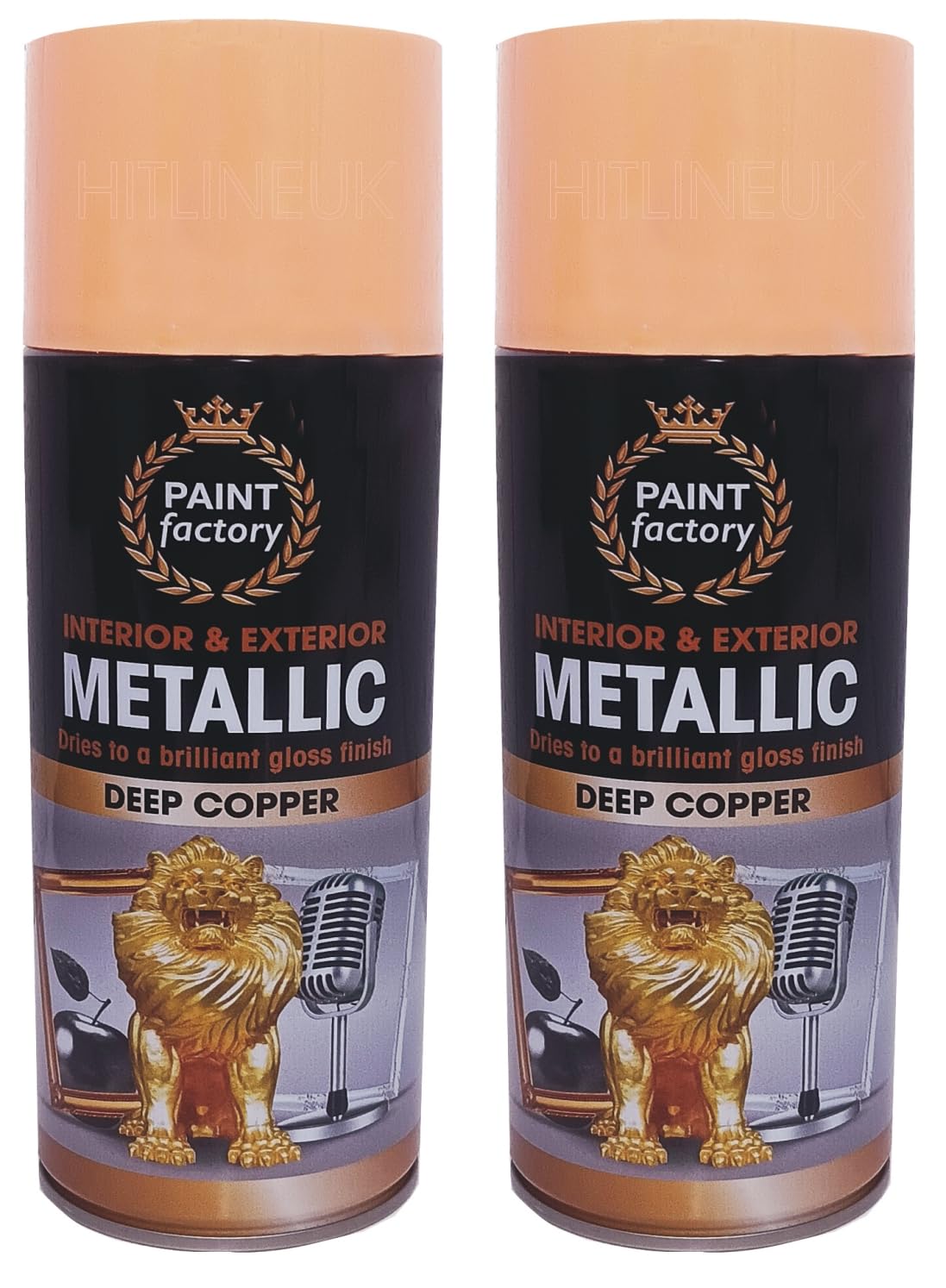 Hitlineuk Copper 2 X 400Ml Metallic Spray Paint Interior & Exterior Spray Aerosol Can
