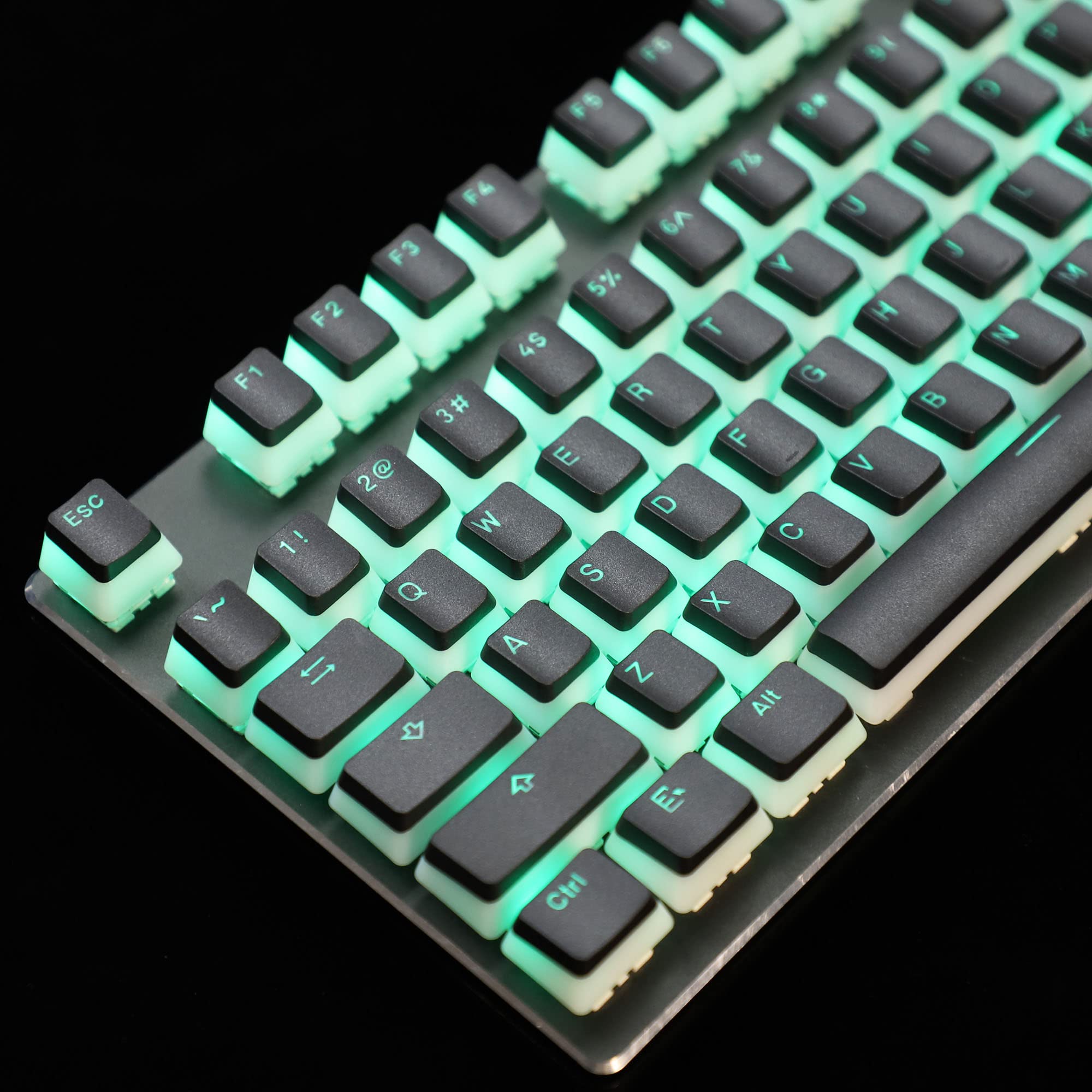 YMDK 117 PBT Double Shot Doubleshot Shine Through ANSI ISO OEM Profile Pudding Keycaps Key caps