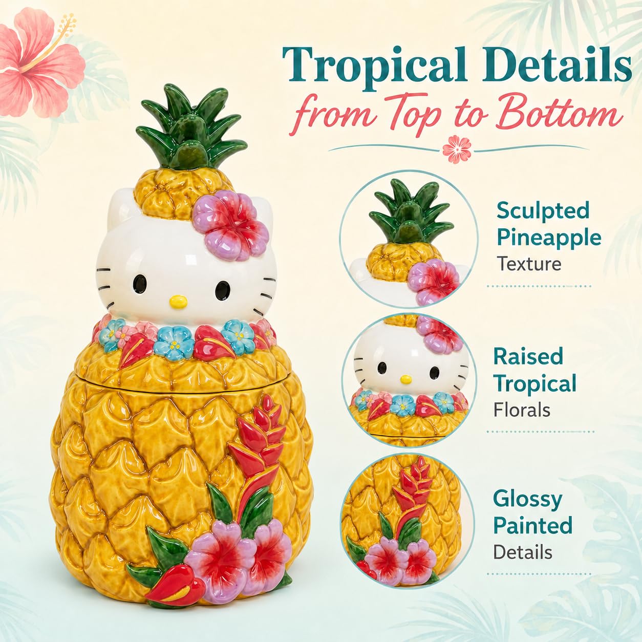 Amazon.com: Blue Sky Clayworks Hello Kitty Pineapple Cookie Jar