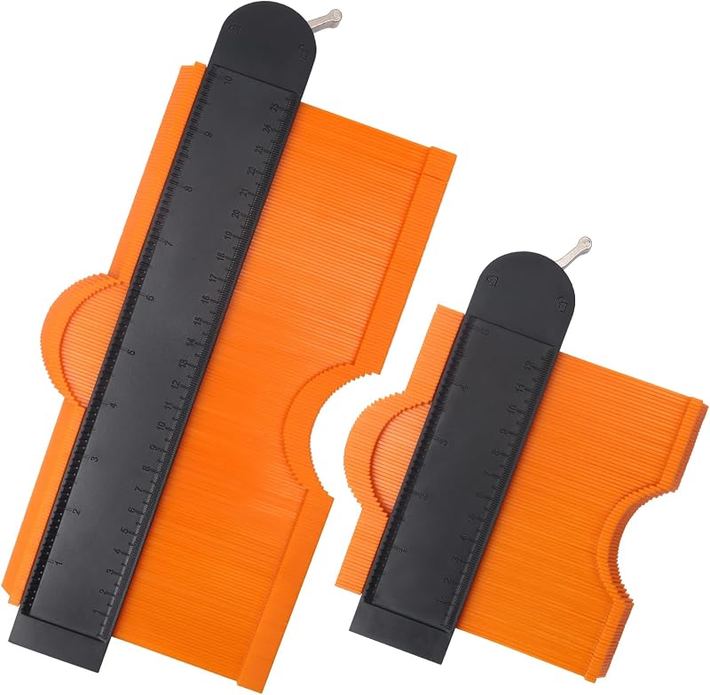 MECHEER Kontúrmérő Készlet Zárral 25+12 cm - Profilmásoló Sablon Laminált Padlóhoz, Szőnyeghez, Fához - Asztalos Jelölő Eszköz Férfiaknak