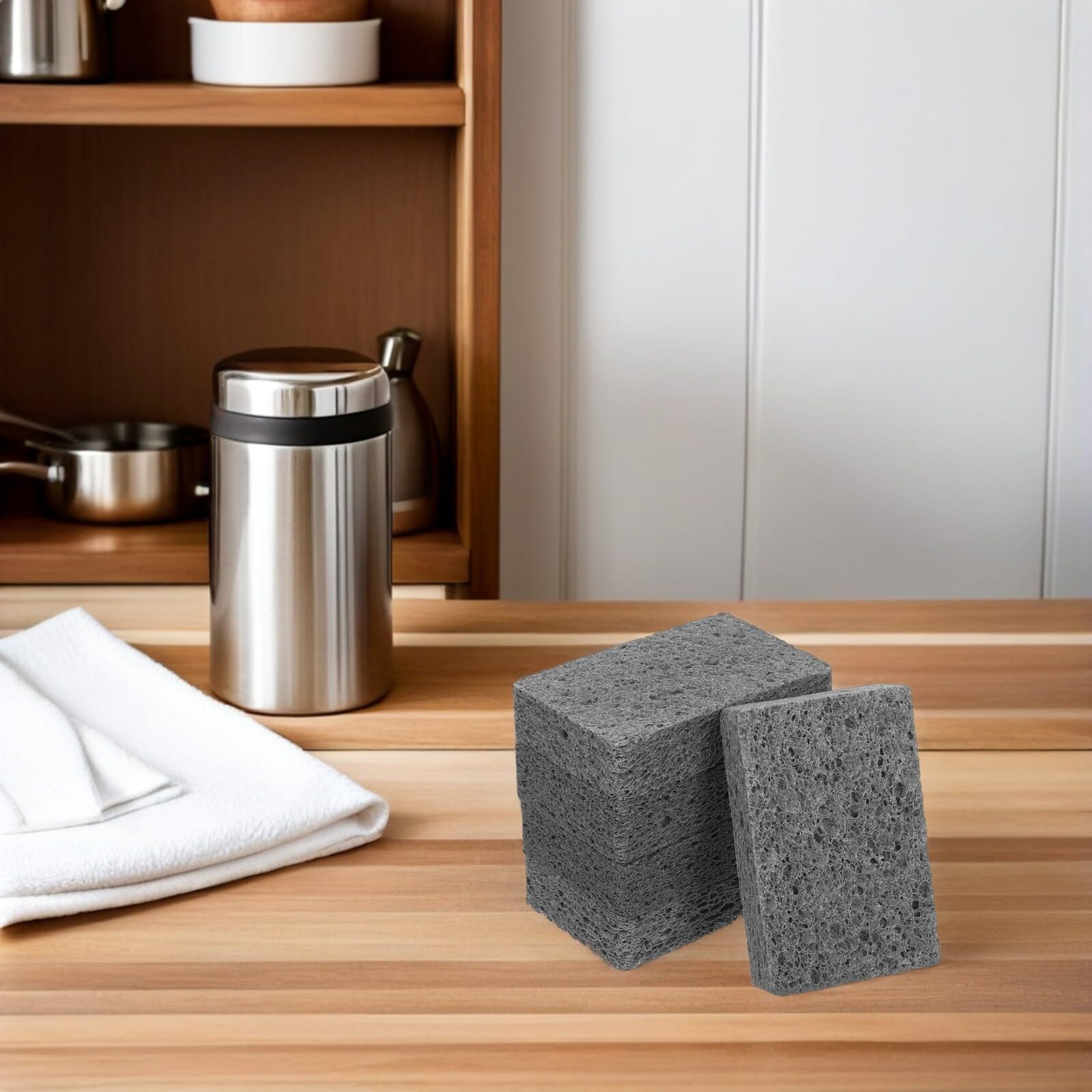 Cabilock 20stücke Holzfaserschwamm Küchenschwämme aus Zellulose für Spülen Spülschwämme mit Hoher Wasseraufnahme und Kratzfreier Reinigung für Edelstahl und Porzellan