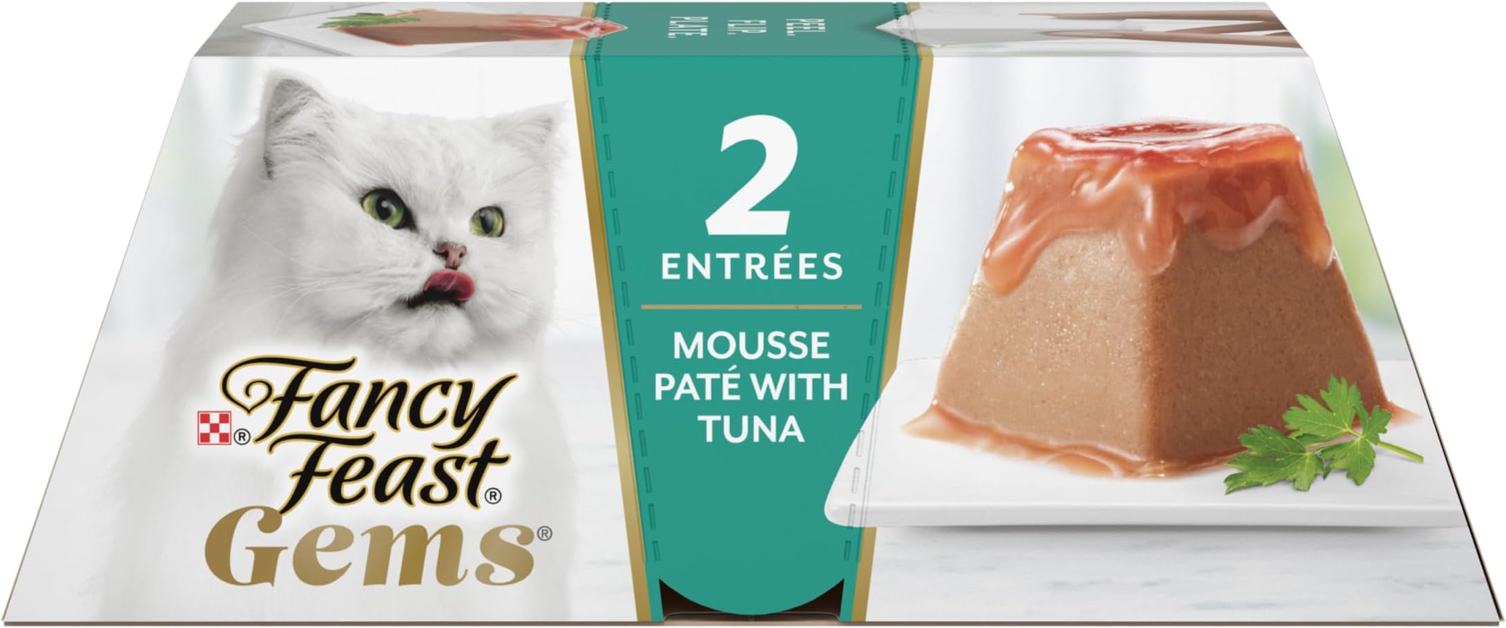 Gems Pate Cat Food Mousse With Tuna and a Halo of Savory Gravy Cat Food - (Pack of 8) 4 oz. Boxes