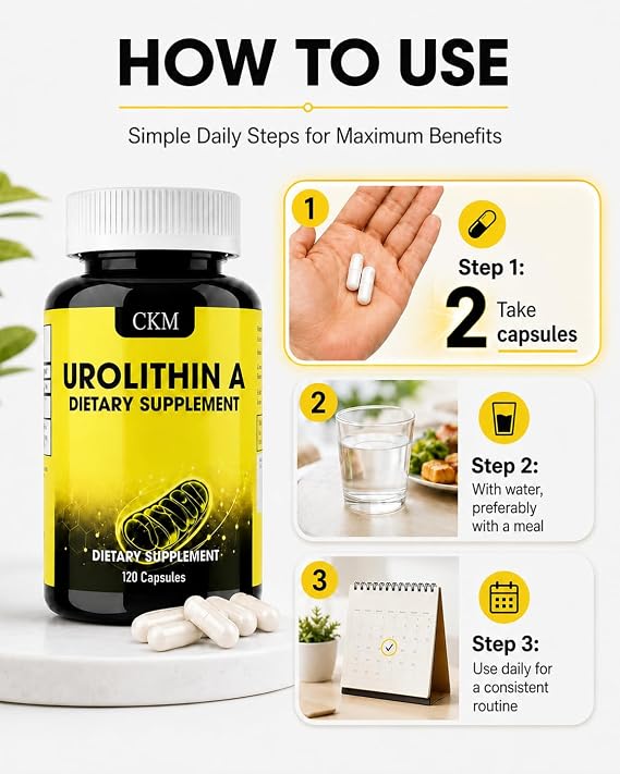 CKM Urolithin A Supplement 1200mg for Men & Women, 120 Capsules