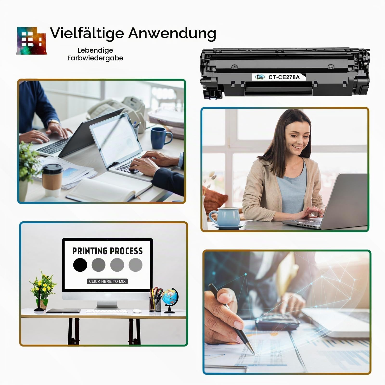 CE278A 78A Schwarz Tonerkartusche 2 Pack Kompatibel für HP LaserJet M1536