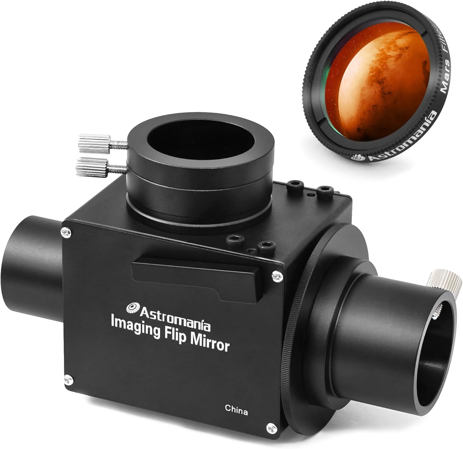 Astromania 1.25" Mars Observing Eyepiece Filter- Bundle with - 1.25" Astrophotography Flip Mirror