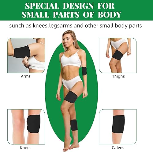 Miniatura 4 de Paquete de 2 paquetes de aceite de ricino para brazo, pantorrilla, rodilla, kit de aceite de ricino lavable reutilizable, correa elástica ajustable