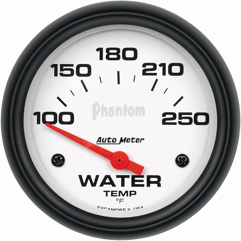 Manômetro de temperatura da água AUTO METER Phantom 5837 elétrico, 100–250 °F, 2 5/8" – 1 unidade