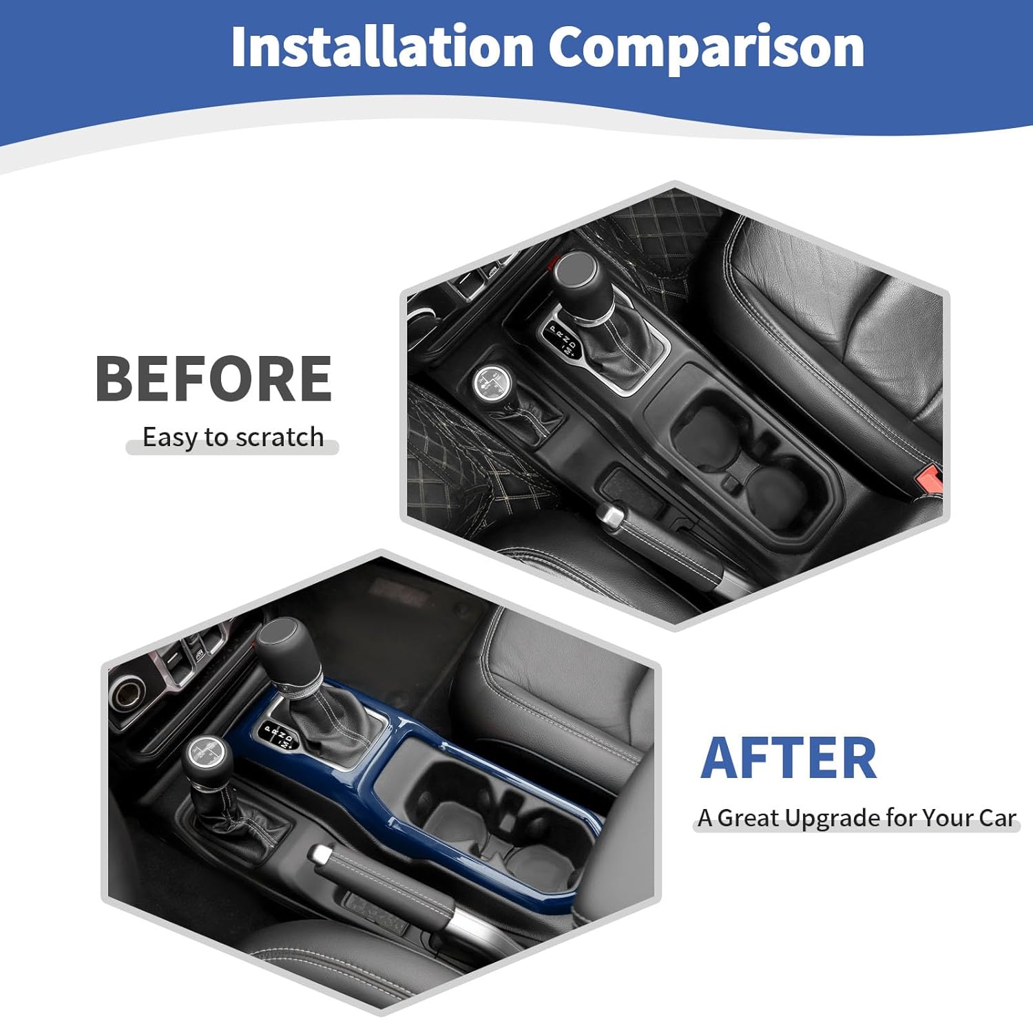 rt-tcz for jeep jl gear shift cup holder panel trim cover for jeep wrangler jl jlu 2018 up for gladiator jt 2020 up blue interior accessories