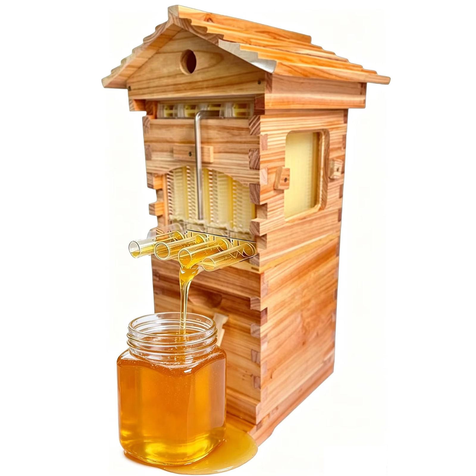 Kit Completo per L'Apicoltura, Kit di Avvio per Alveari, Alveare in Legno con Telai Scorrevoli Automatici, per L'Apicoltura e Gli Impollinatori da Giardino