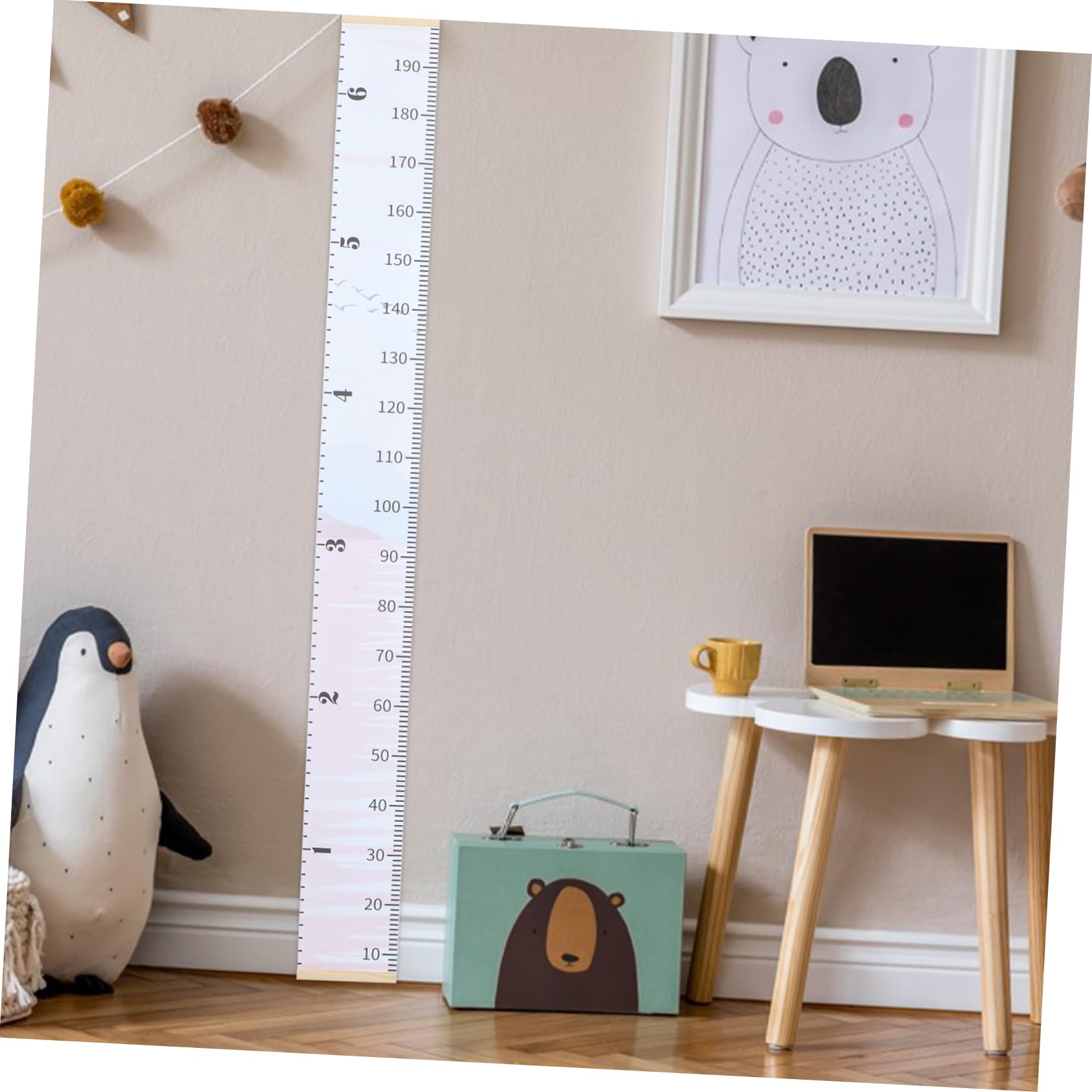 Abaodam Cartoon Style Growth Chart Ruler Kids Wall Hanging Height Chart for Children Room