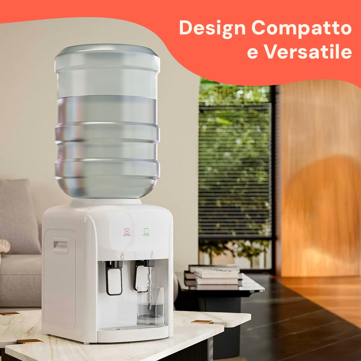 Avilia Distributeur d'eau électrique avec 2 températures avec Chauffage 500 W et Refroidissement 70 W, réservoir en Acier Inoxydable 29 x 38 x 28 cm, Compatible avec Bouteilles de 3 à 5 litres