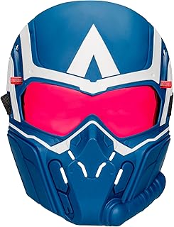 Marvel Captain America Flight Vision Roleplay Mask For Kids Ages 5+, Movie-Inspired Super Hero Costume Accessory With Pop-Up Lens Feature, Cosplay & Dress-Up Gear