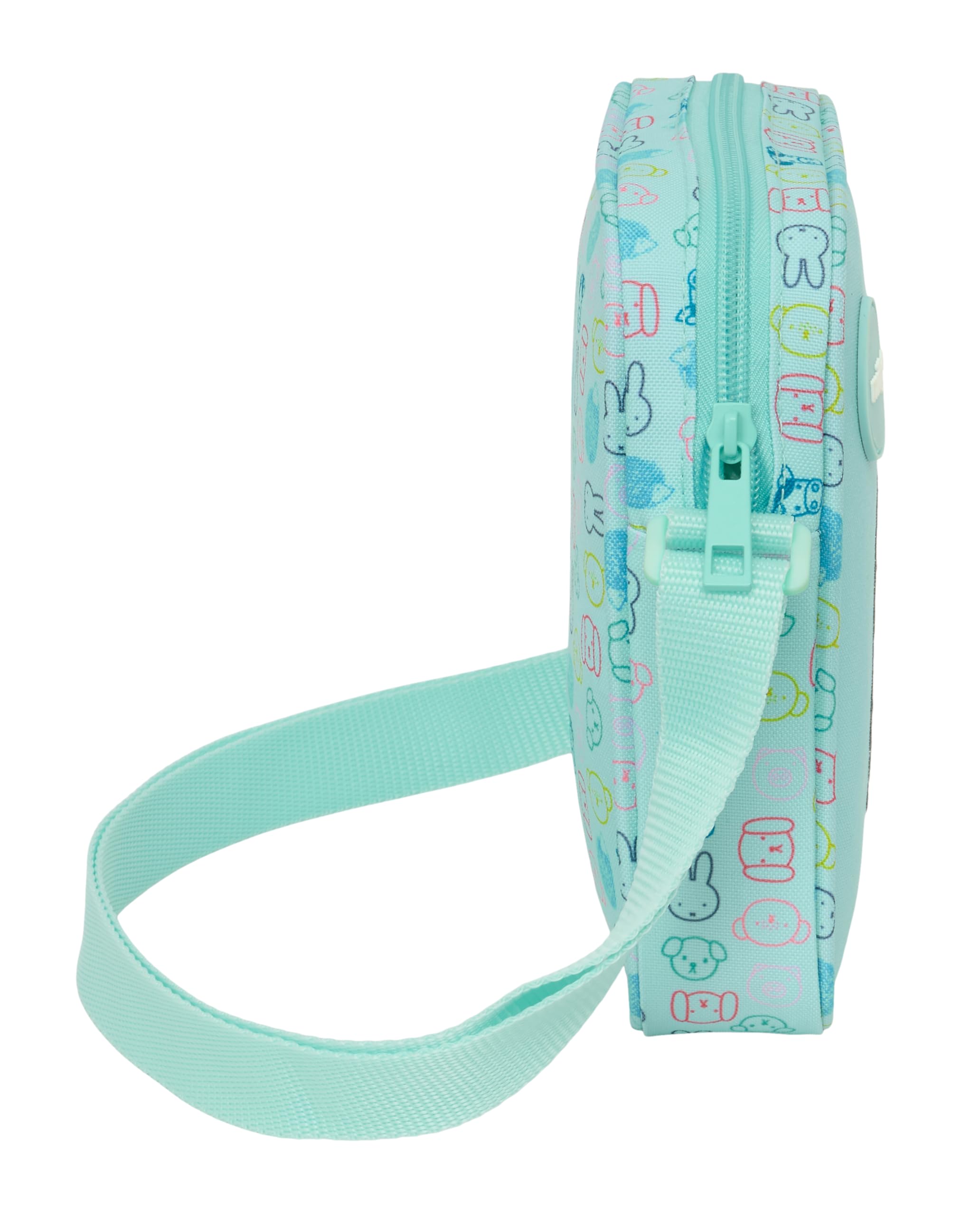 MIFFY FRIENDS - Borsa a tracolla piccola, borsa per bambini, ideale per bambini dai 5 ai 14 anni, comoda e versatile, qualità e resistenza, 16 x 4 x 18 cm, Blu pastello, M, Casual