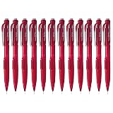 Pentel Twist-Erase Click Mechanical Pencil (0.5mm) Transparent Red Barrel, Box of 12 (PD275TB) – view 1